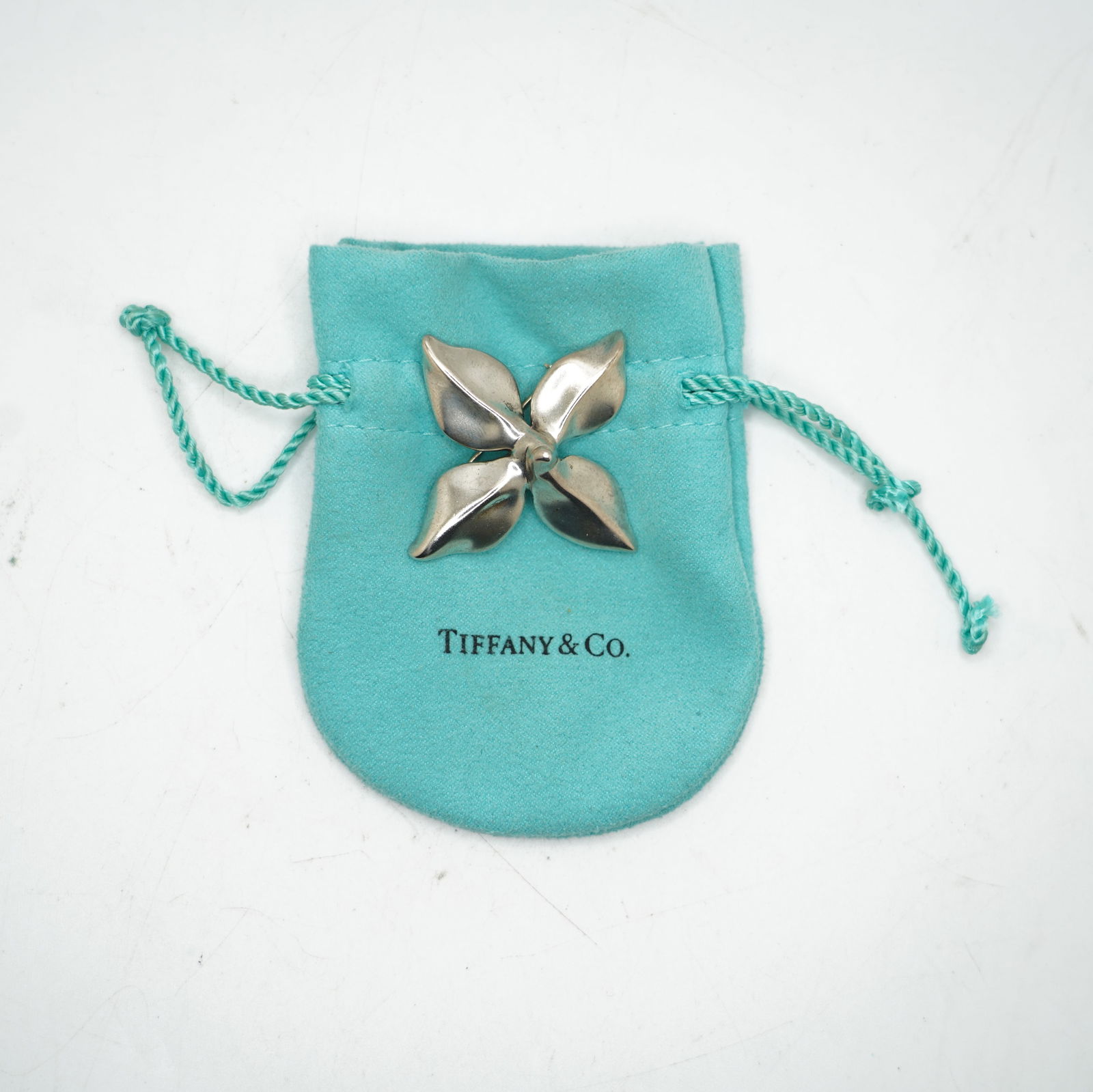 Vintage Tiffany & Co. .925 Sterling Silver Poinsettia Brooch, 1 3/8 in. dia. (1 of 8)