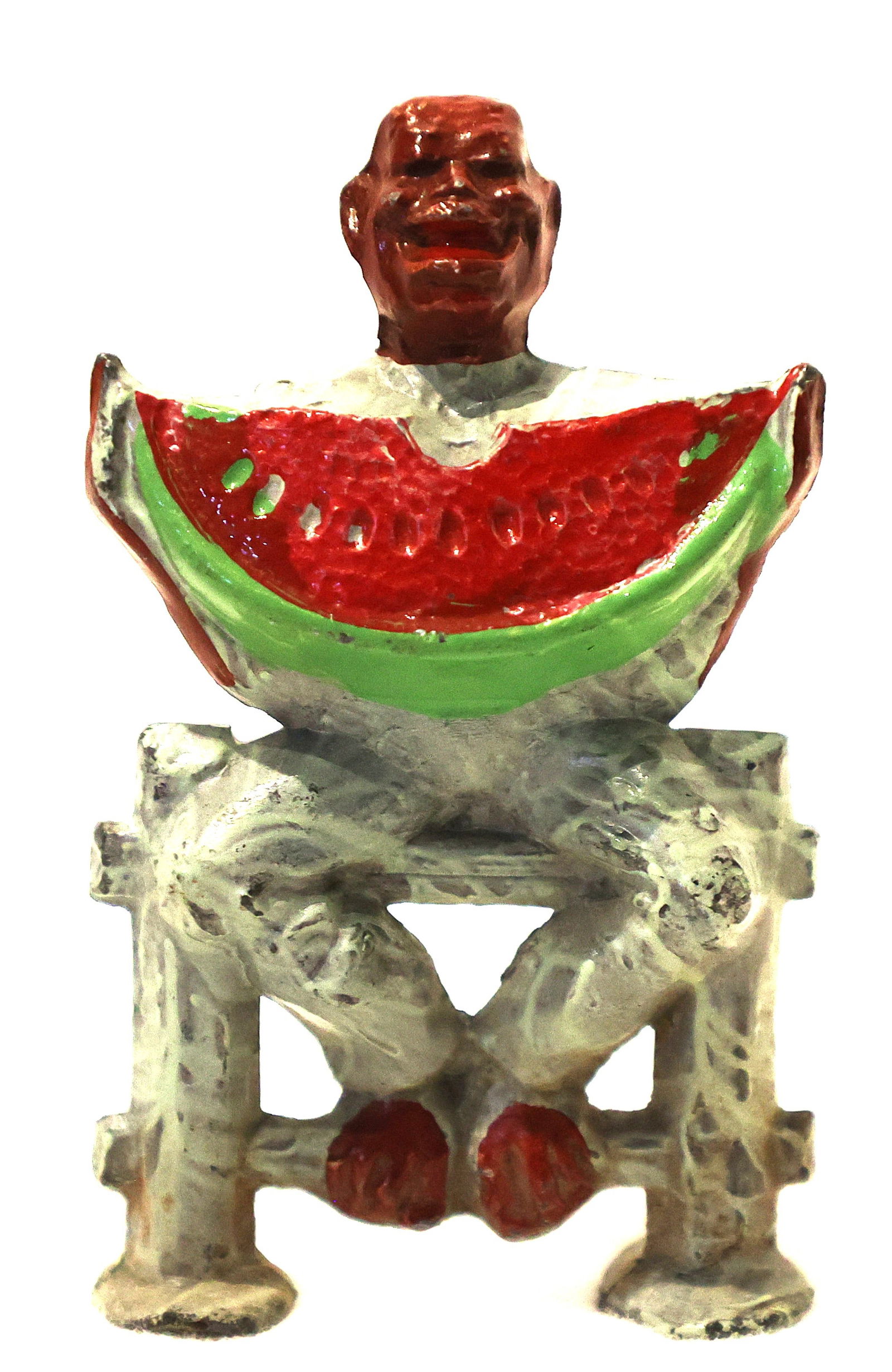 Black Man Eating A Watermelon, Manoil Lead Figure "Happy Farm Series" #41/14, 2 7/8 inches (1 of 6)