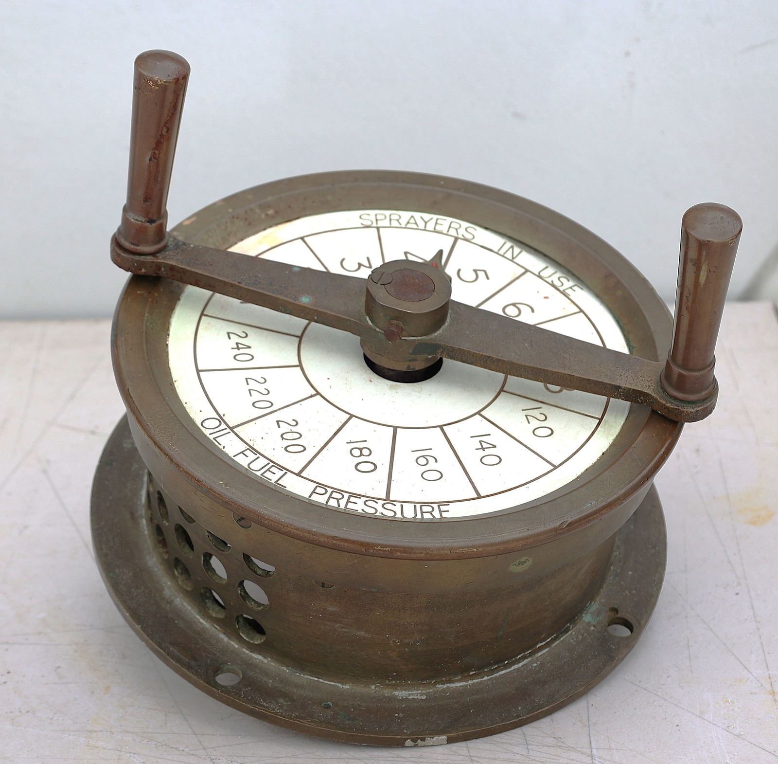 Antique Nautical Brass Rotary Telegraph Pressure and Sprayer 12 inches diameter (1 of 6)