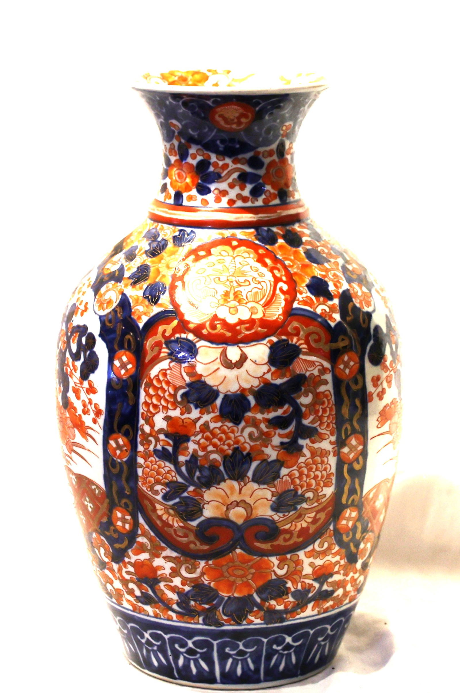 Japanese Imari Vase, Style of Arita ware, Named after the Japanese Port , 13 in. Height: Size: 13 inches height x 6.5 inches wide.Japanese Imari Vase, Style of Arita ware, Named after the Japanese Port , 13 in. Height