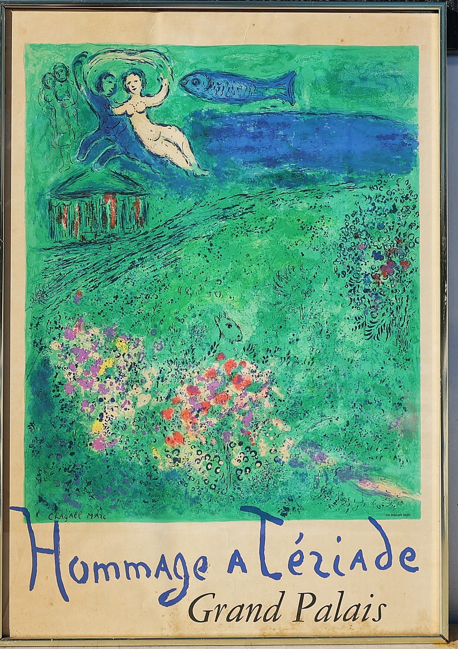 Lithographic Poster by Marc Chagall titled The Orchard, Hommage à Tériade, Created in 1973 (1 of 7)