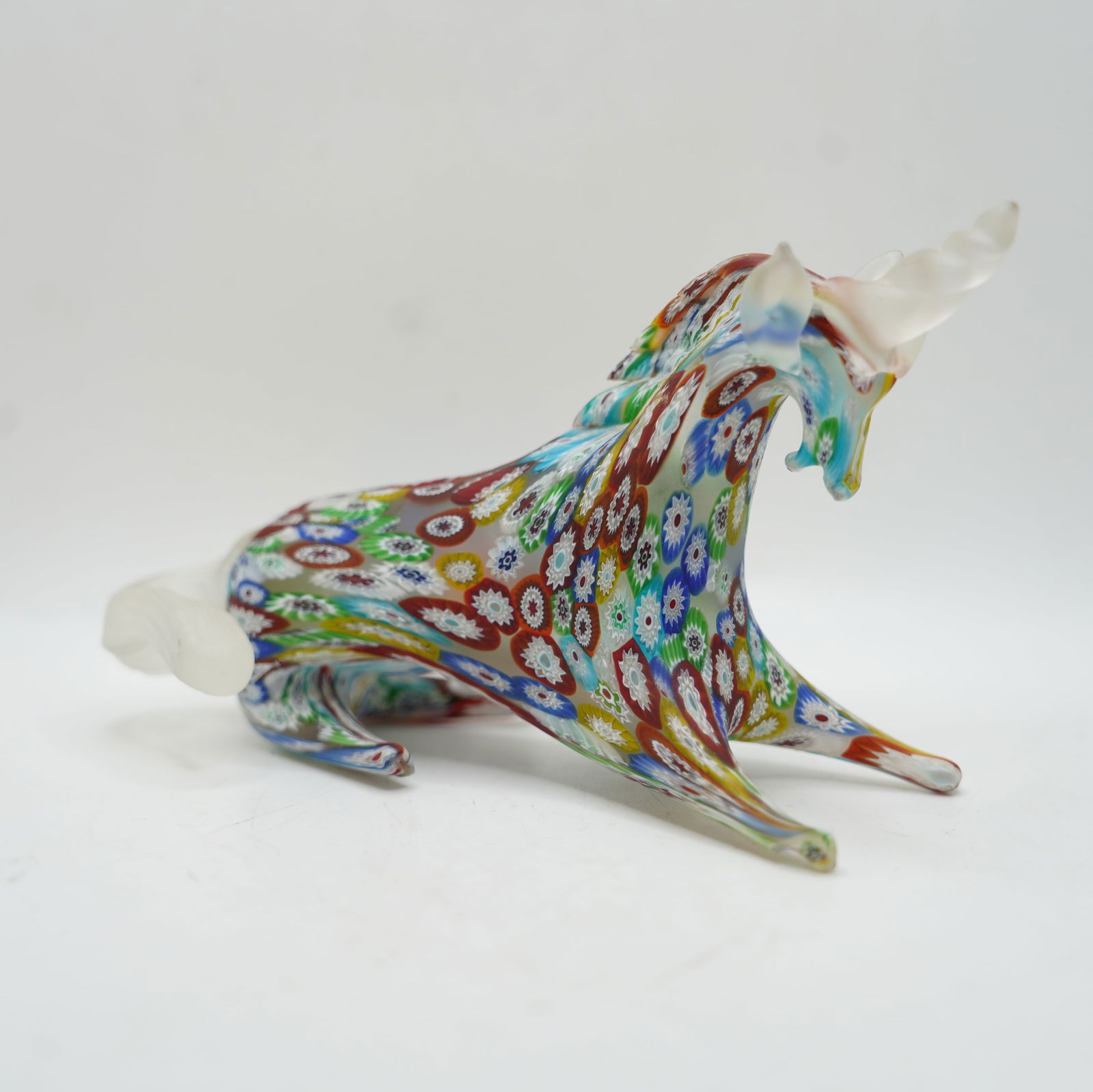 Quality Millefiori Murano Art Glass Figural Unicorn Horse Figure Sculpture, Nice Quality. (1 of 11)