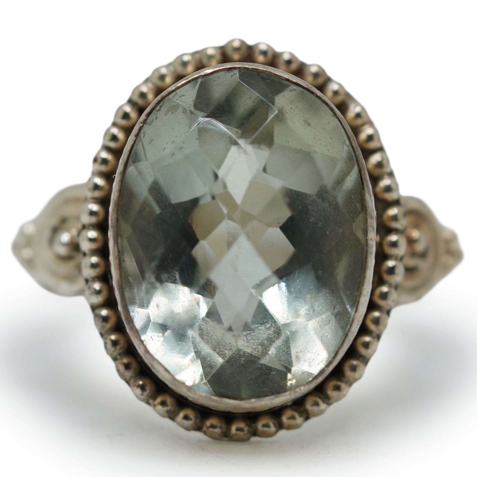 .925 Sterling Silver PTI Aquamarine Stone Ring Size 9.75 (1 of 10)