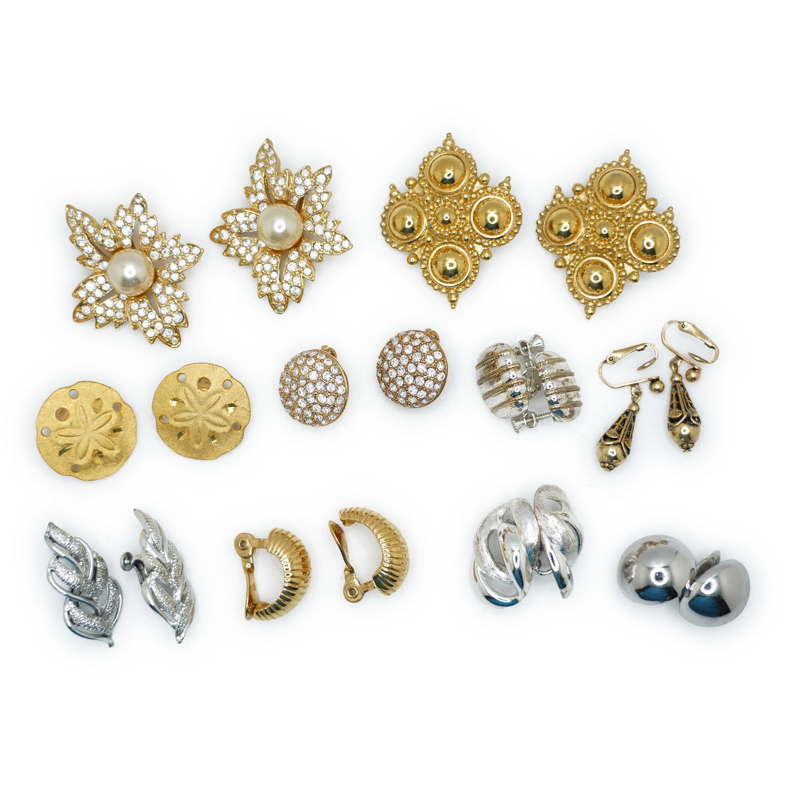 10 Pairs Assorted Costume Fashion Jewelry Clip-on Earrings - Variety - See Pictures (1 of 14)