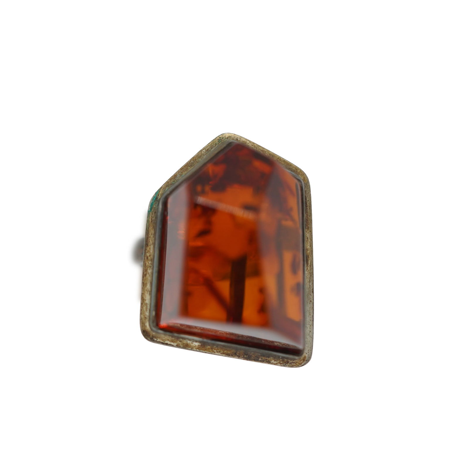 Sterling Silver With Large Amber Nugget Ring Size 7.5 (1 of 11)