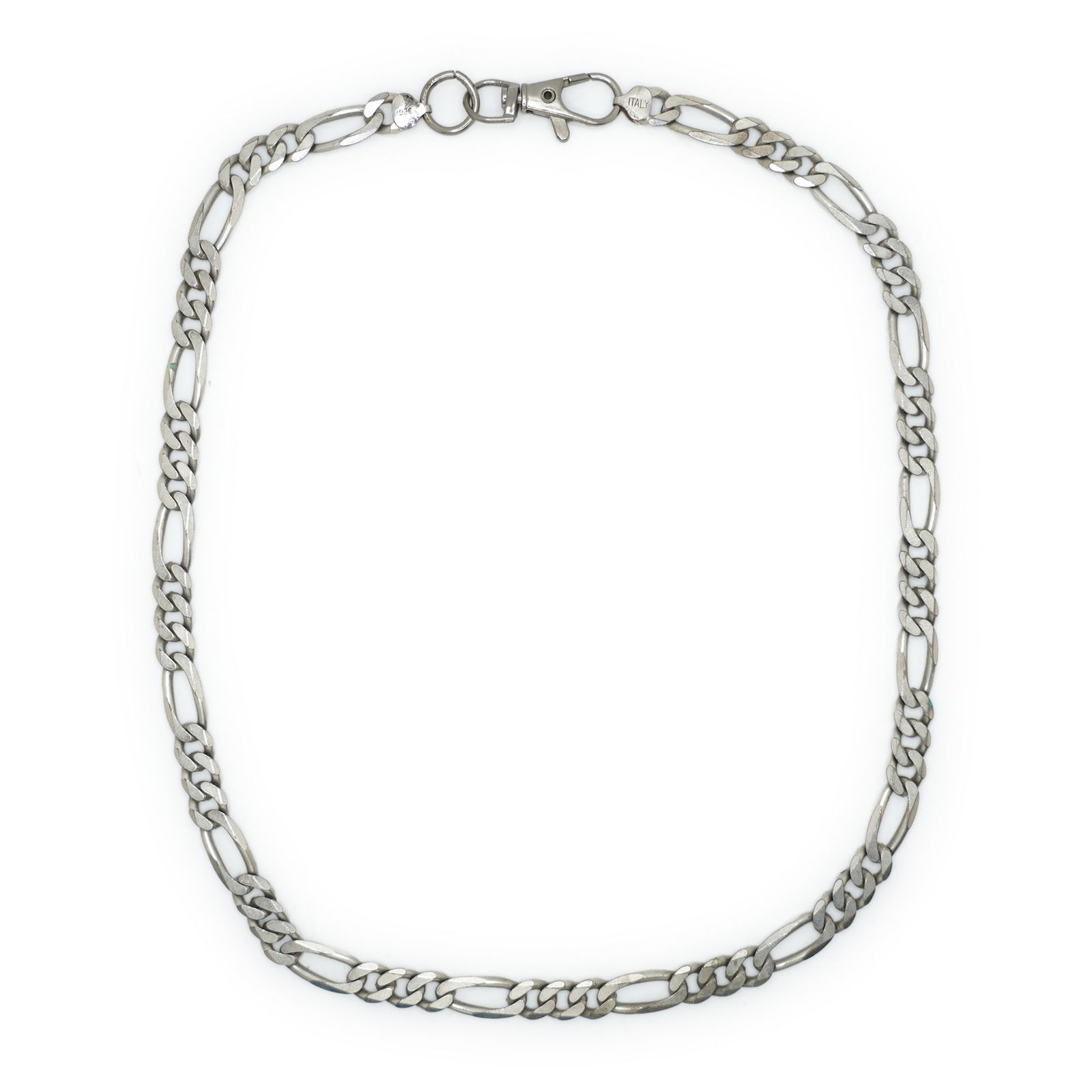 75.58 Grams Total Weight .925 Sterling Silver Italy Men's Figaro Necklace 24 in. Length (1 of 12)