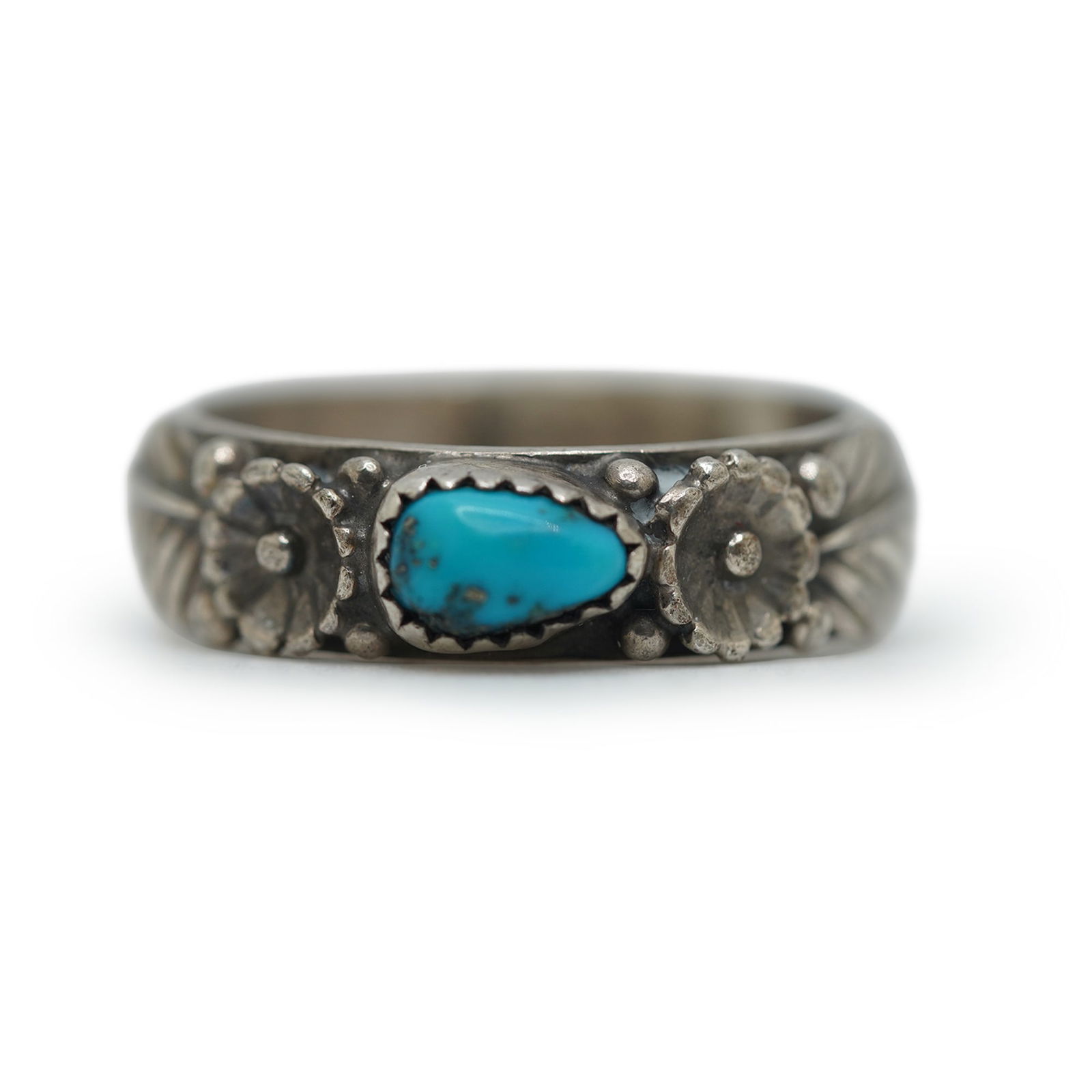 TM Terry Martinez , Native American Indian Sterling Silver and Turquoise Ring Size 13 (1 of 10)