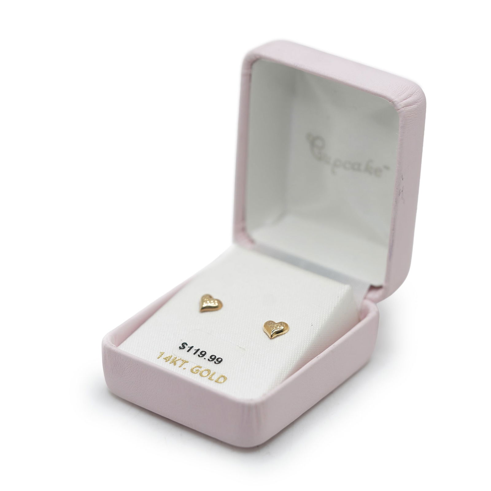 14K Gold Heart Earrings, 1/4 in. Dia. in Original Case (1 of 9)