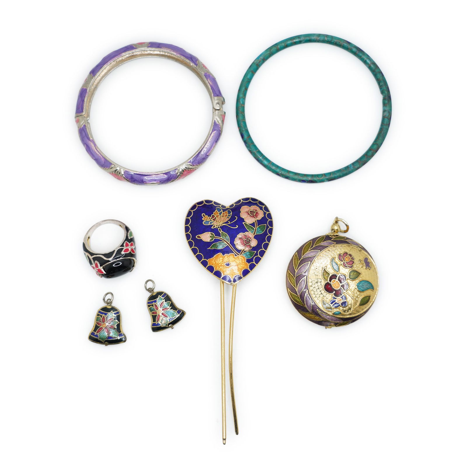 7 Assorted Cloisonne Jewelry - Variety - See Pictures (1 of 18)