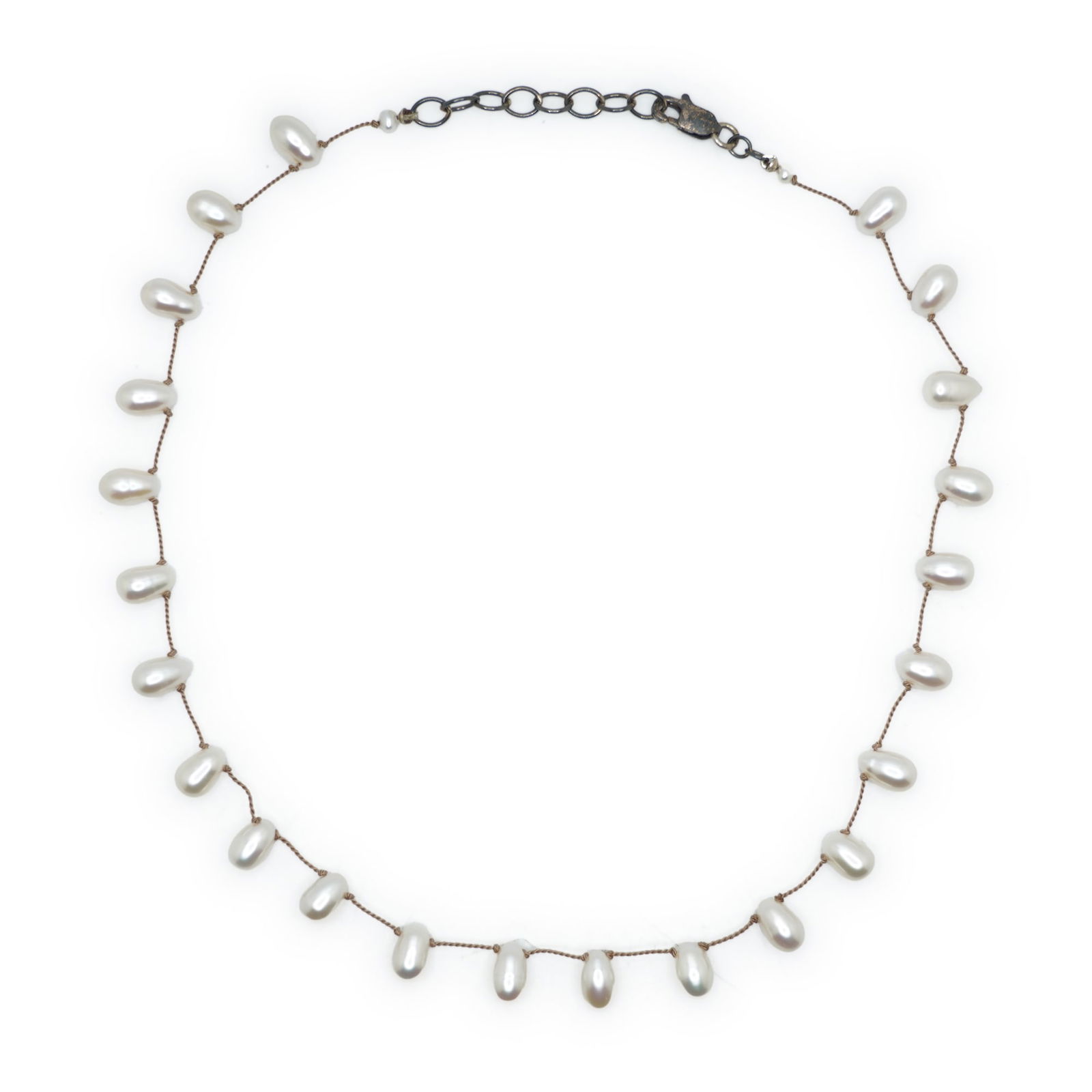 Salt Water Pearls Necklace with Sterling Clasp, 16 inches length (1 of 10)