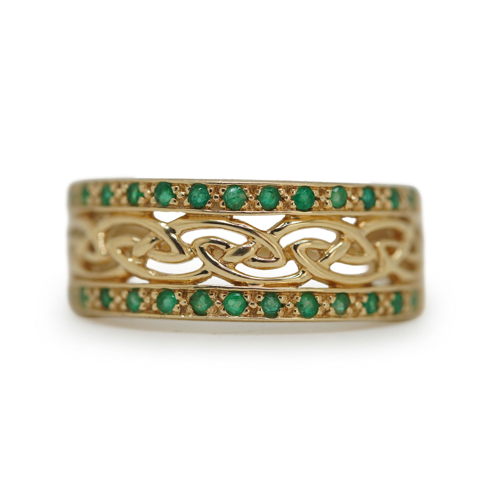 2.78 DWT Total Weight 14K Yellow Gold Emerald Band Ring Size 9 (1 of 9)