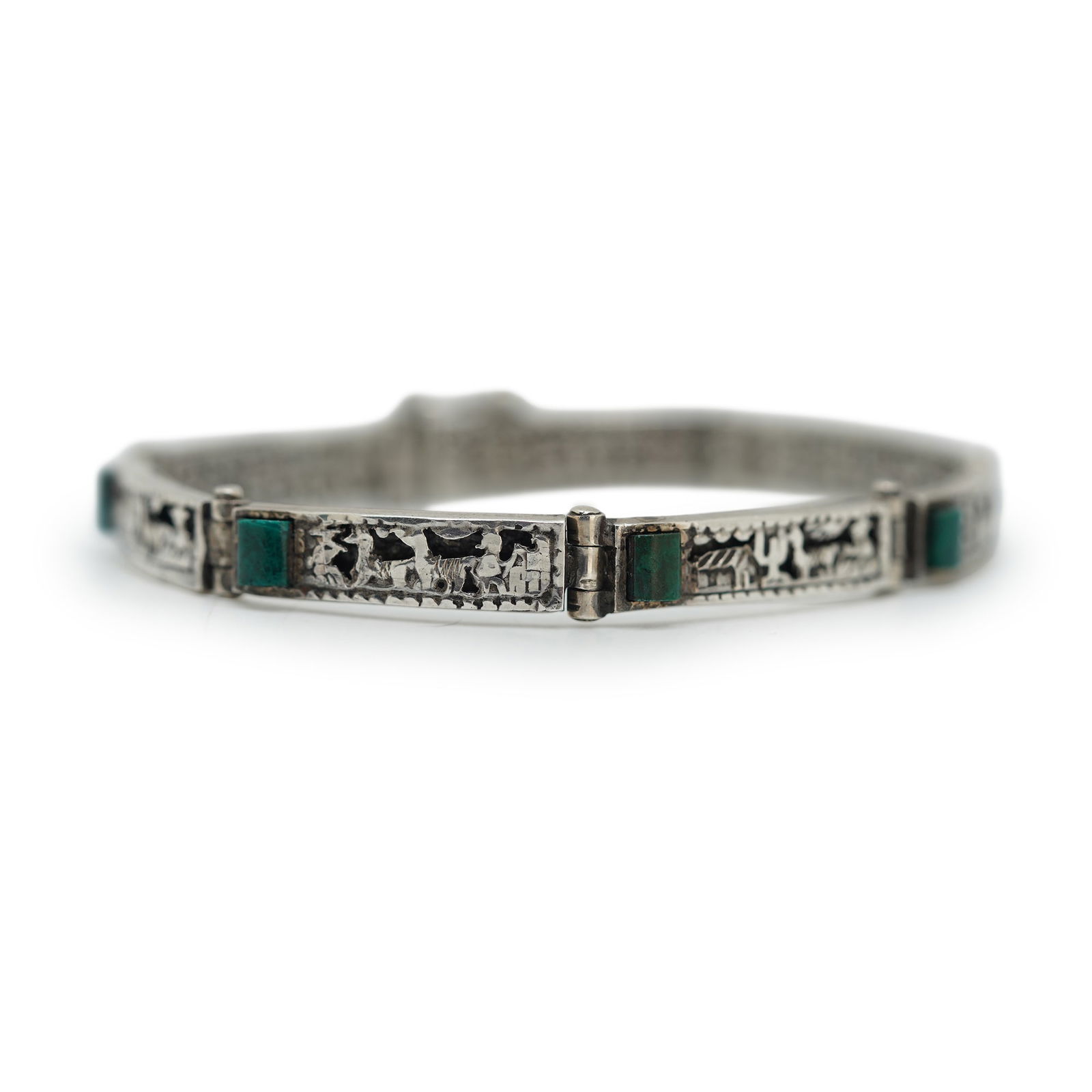 .925 Sterling Silver 7-Panel Camel Scene Bracelet 7 1/2 in. x 1/4 in.; 15.35 Grams Total Weight (1 of 14)