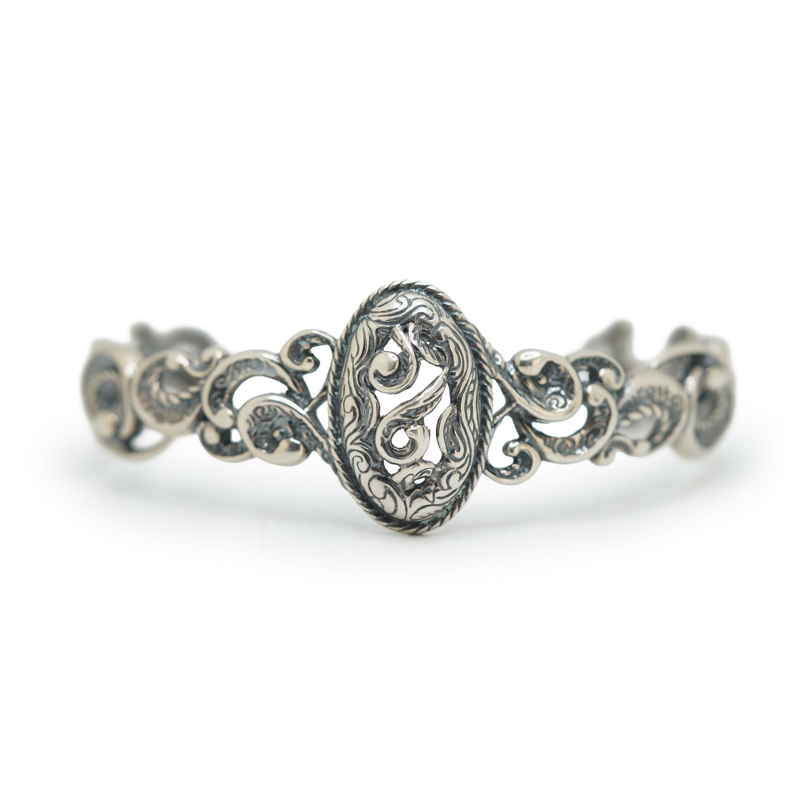 32.84 Grams .925 Sterling Silver Filigree Cuff Bracelet 3 in. x 2 1/2 in. x 1 in. (1 of 7)