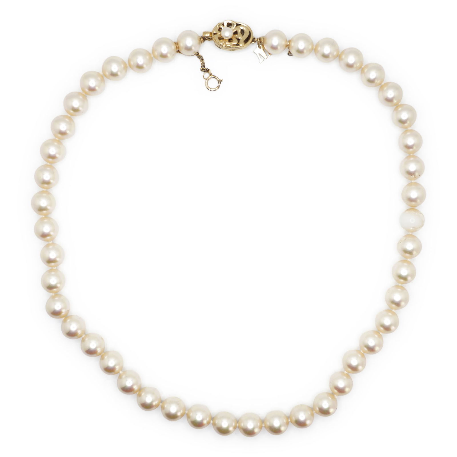 Majorica .925 Sterling Silver Made in Spain Faux Pearls Necklace 18 inches length (1 of 8)