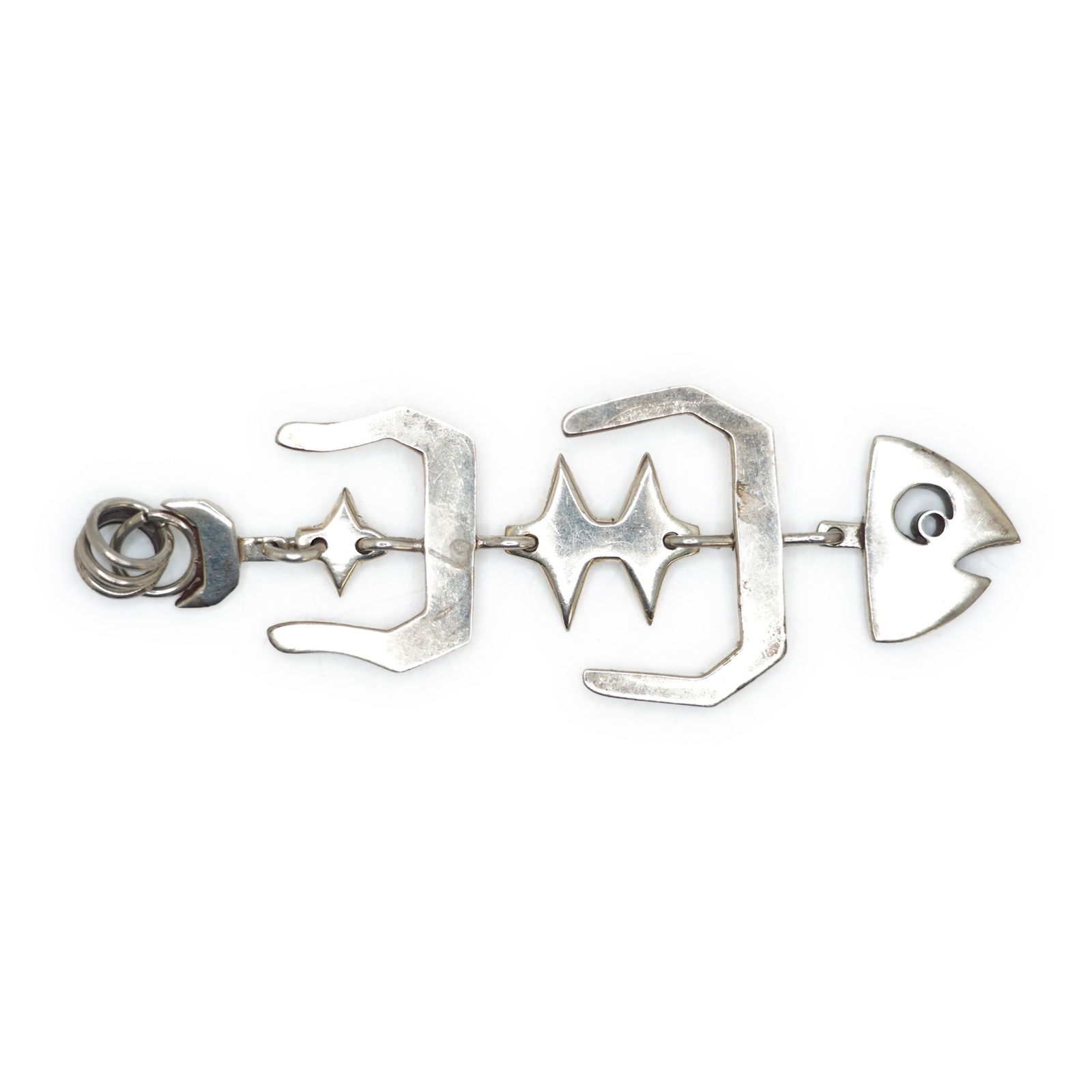 29.91 Grams Mexico Sterling Silver ARP Modernist Skeleton Fish Pendant 4 1/2 in. x 1 1/2 in. (1 of 8)