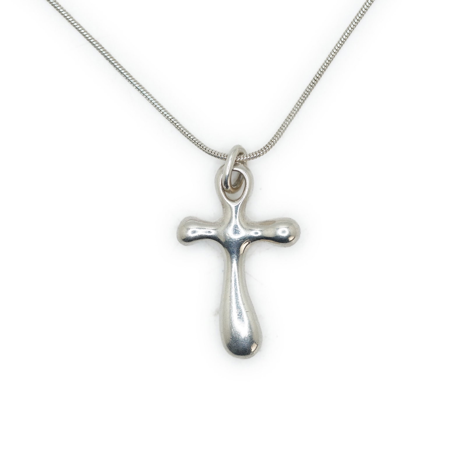 14.76 Grams RLM .925 Sterling Silver Cross Necklace on RLM >925 Sterling Silver Snake Chain 19 in. (1 of 7)