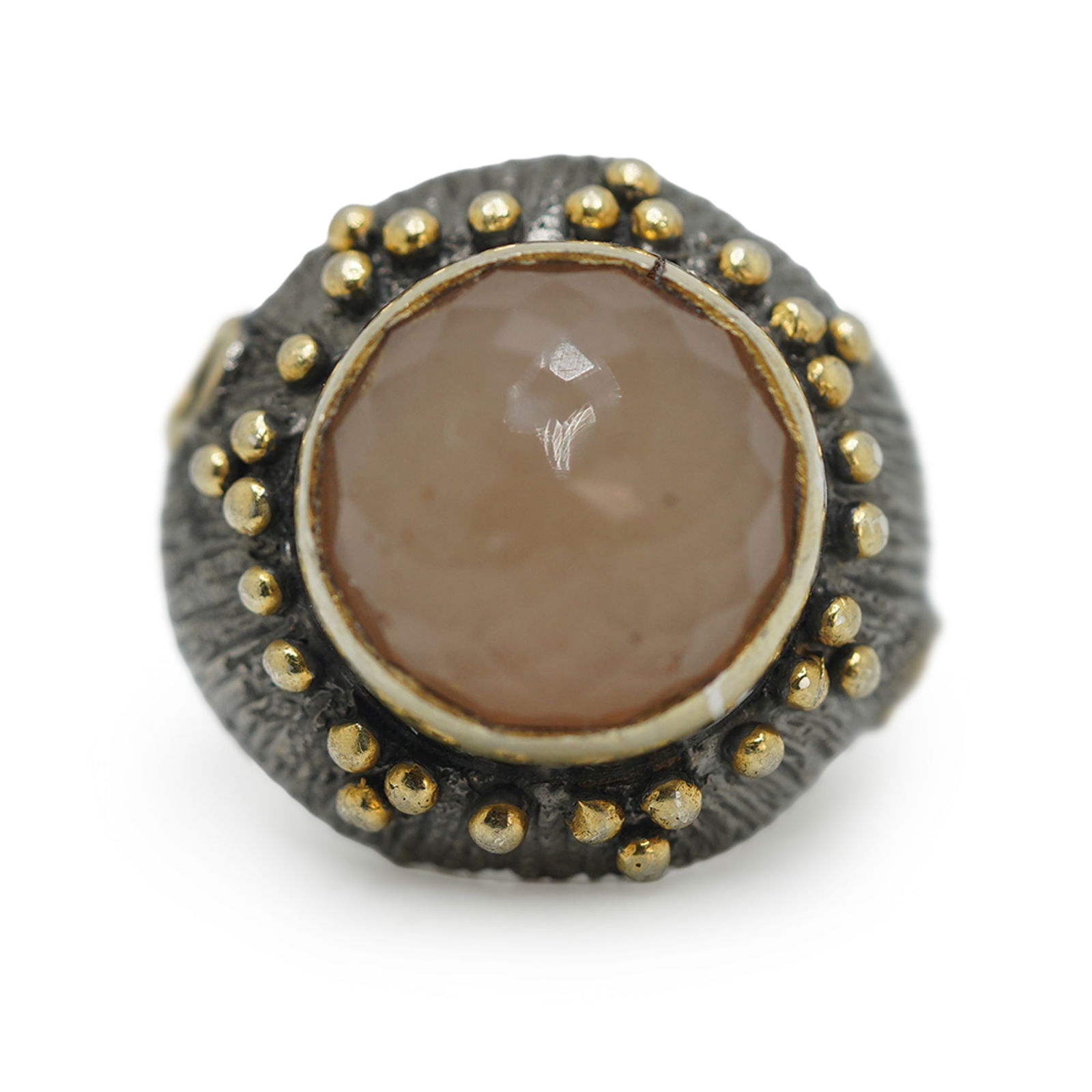 16.13 Grams Total Weight .925 Sterling Silver with Rose Quartz Large Ring Size 7 with Vermeil (1 of 8)