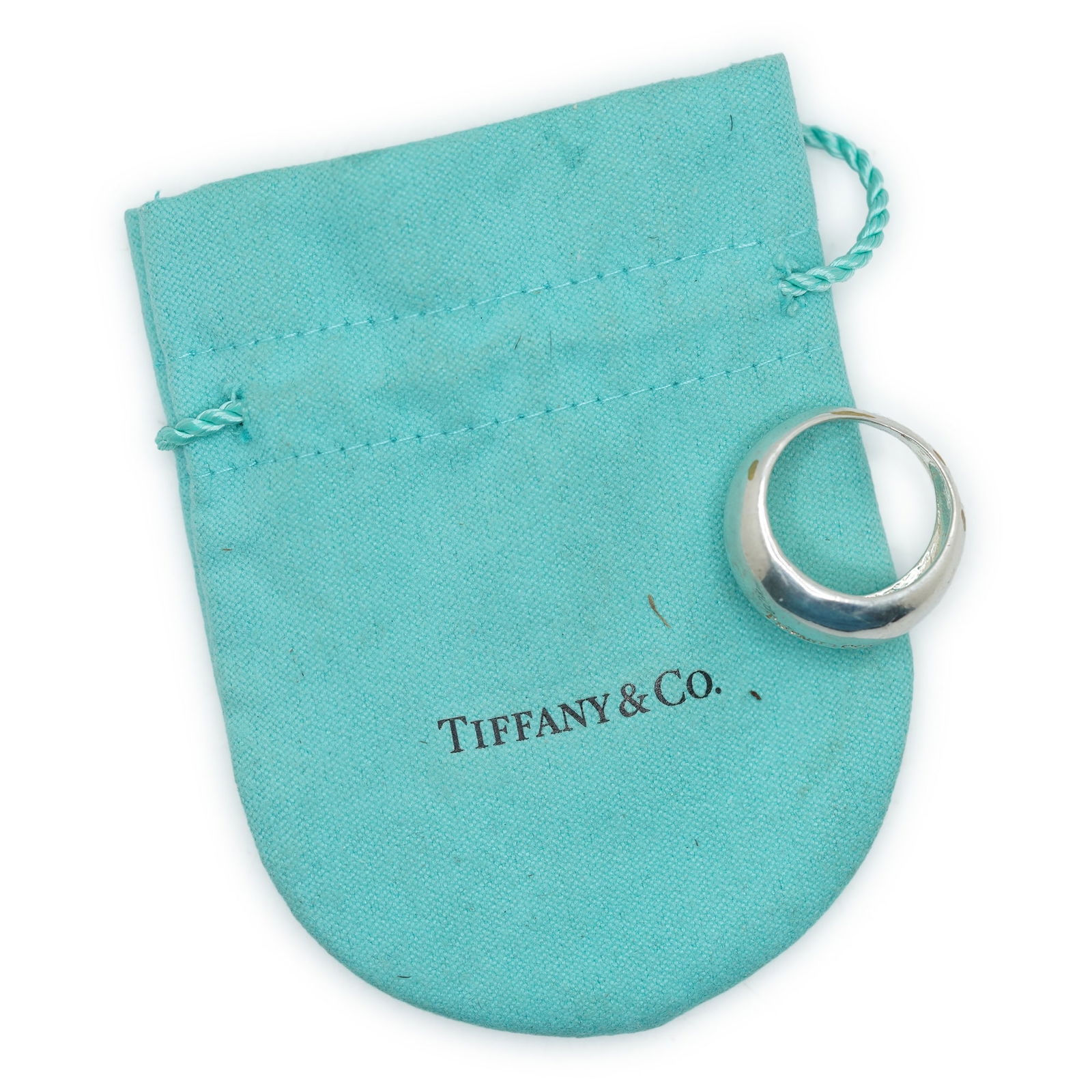 TIFFANY & CO .925 Sterling Silver 6.64 Grams ELSA PERETTI Ring Size 8 with Fabric Pouch (1 of 9)