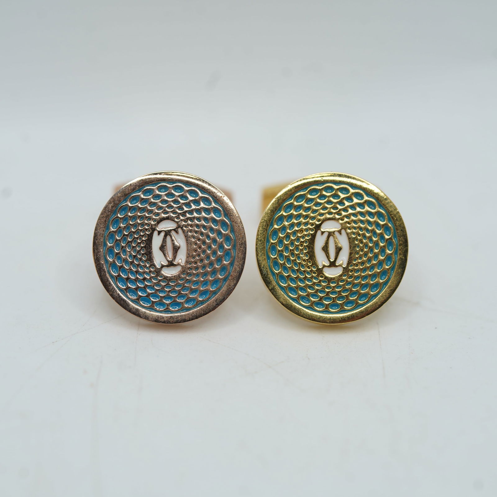 CARTIER Cuff Links with Enameling, 7/8 inches diameter (1 of 6)