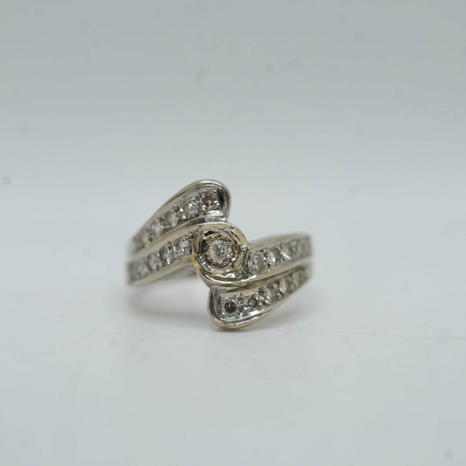 4.72 DWT 14K Gold and Diamond Cocktail Ring Size 8.5 , Approx. 1.15 Cts. , 7/8 in. x 3/4 in. (1 of 8)