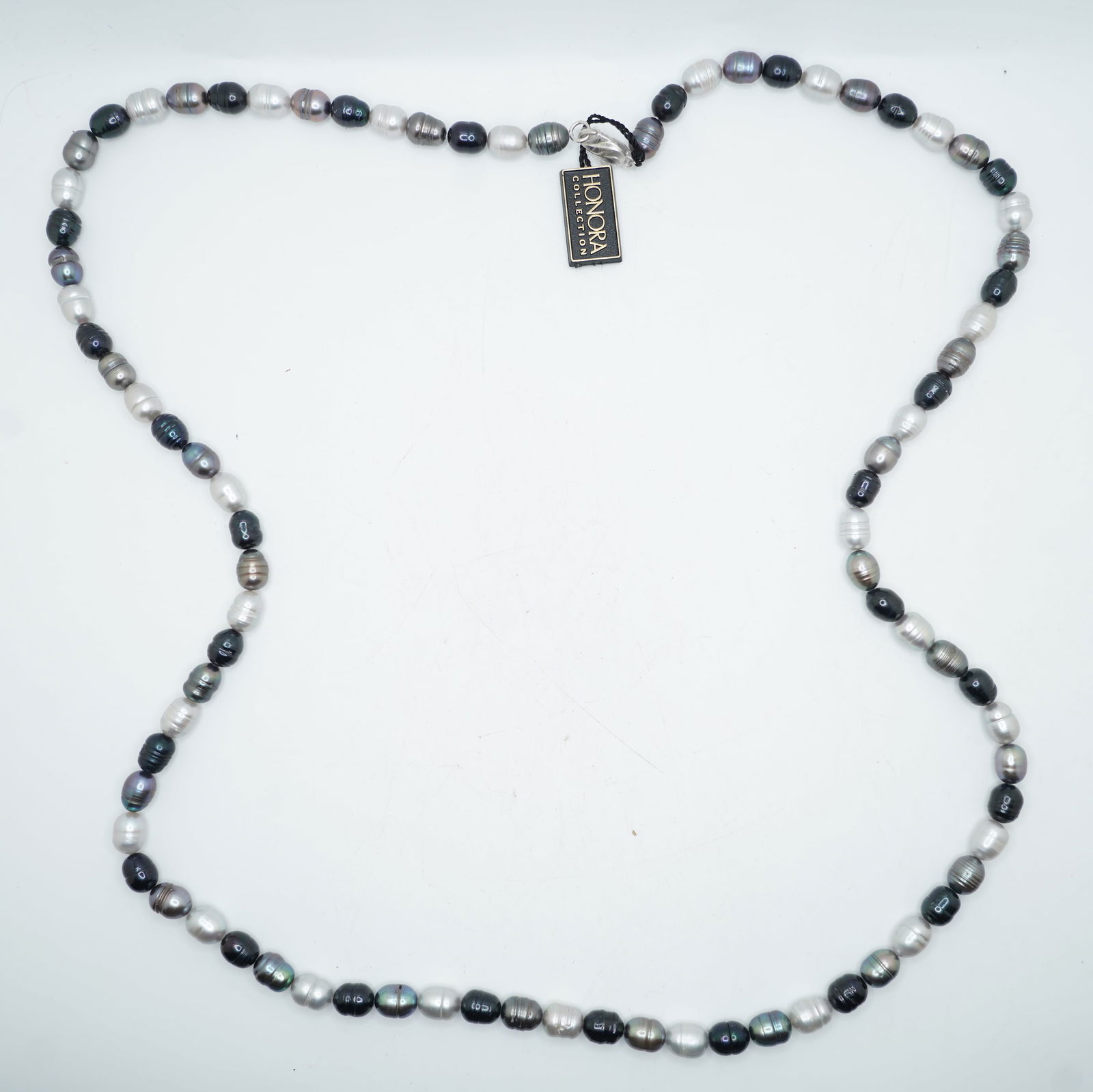 Honora Multi Color Freshwater Cultured Baroque Pearl Necklace Silver, Black, White, Purple 36 in. (1 of 7)