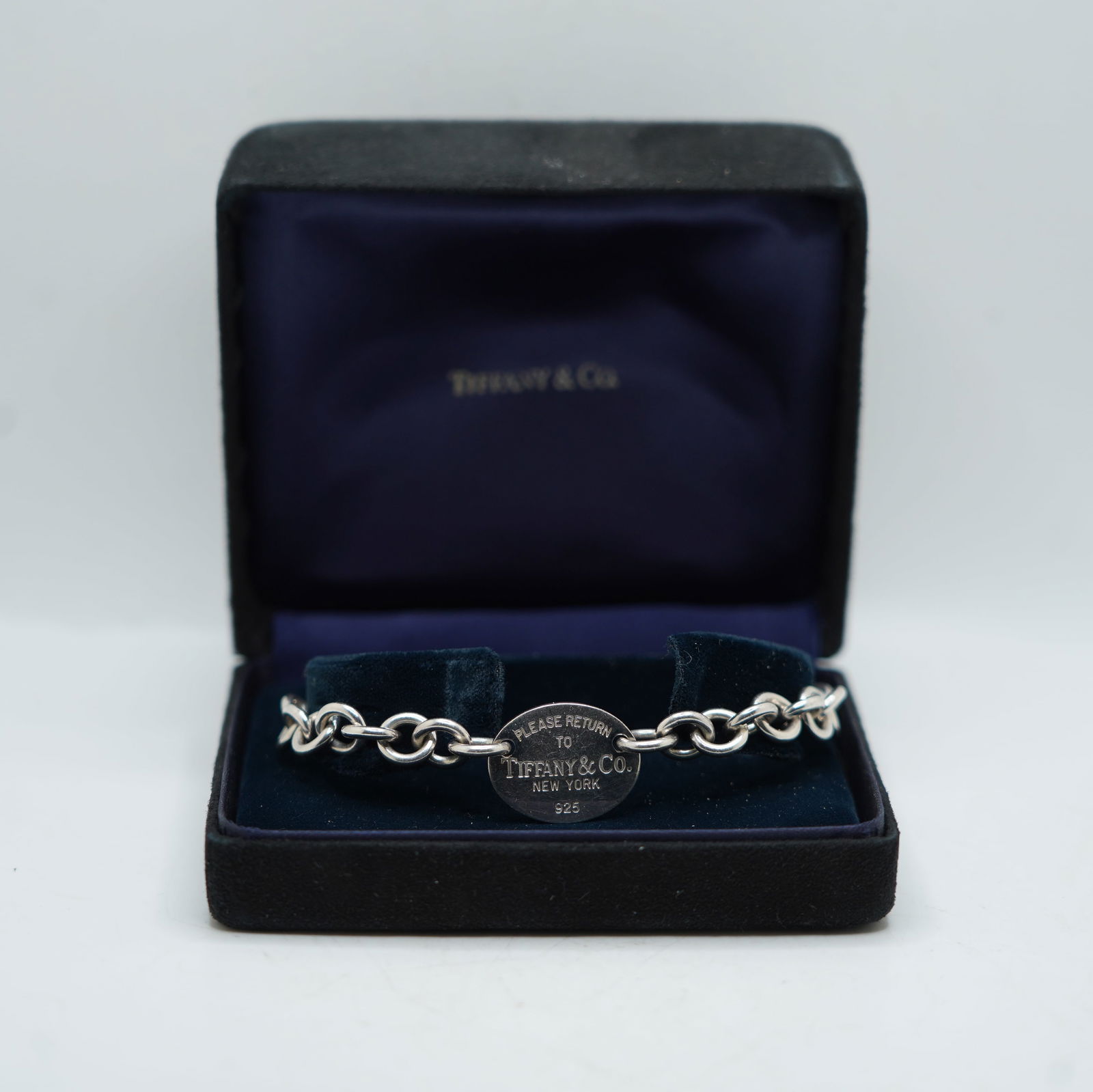TIFFANY & CO .925 Sterling Silver Bracelet "Please Return to Tiffany & Co New York 8 1/4 in. x 3/4 (1 of 7)