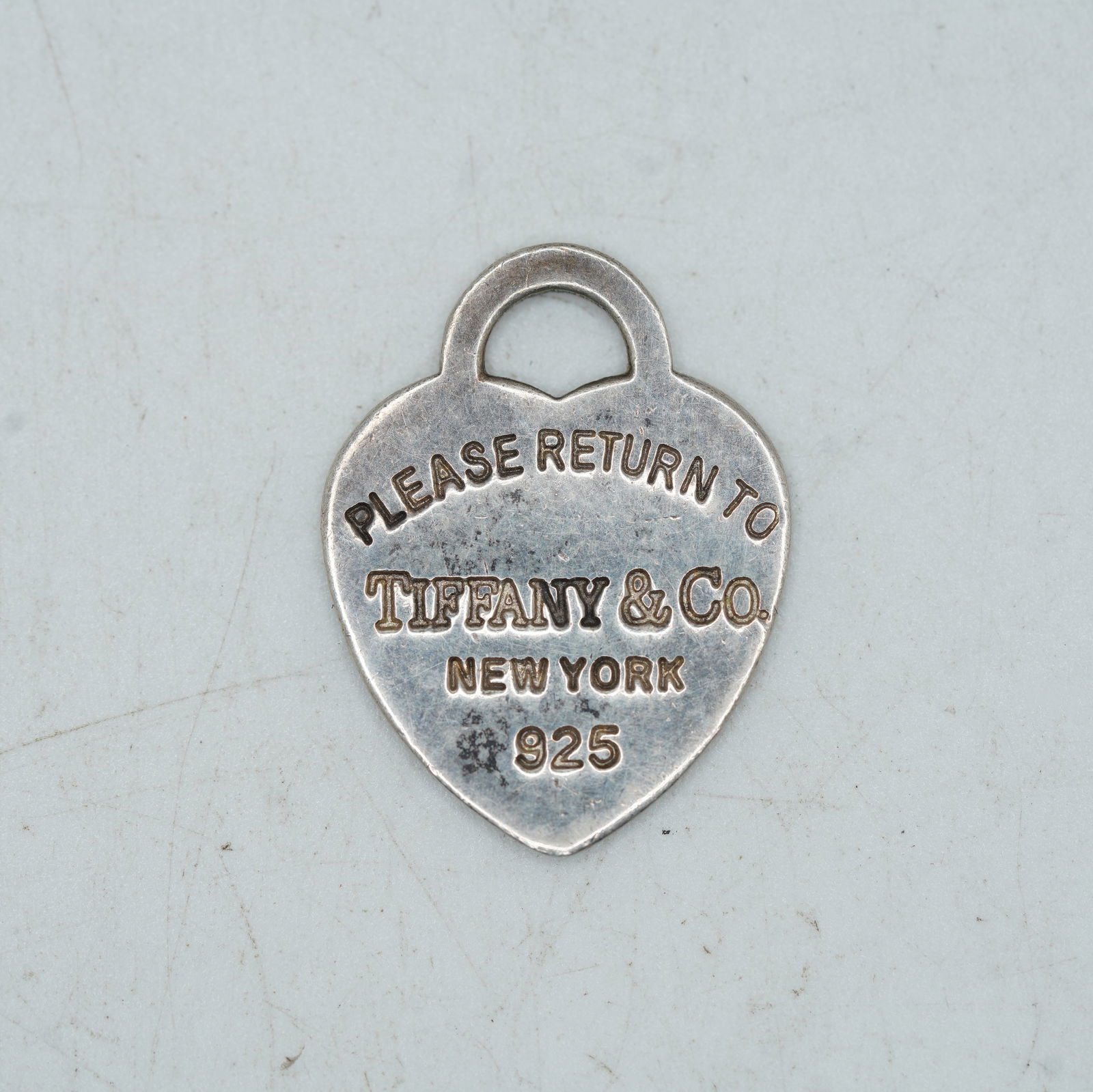 TIFFANY & CO .925 Sterling Silver Heart Charm, Please Return to Tiffany & Co New York, 1 1/8 in. x (1 of 4)