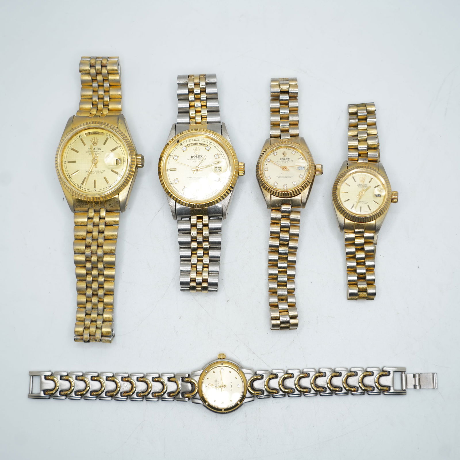 Replica/Novelty Lot of 5 Rolex Style Wristwatches (1 of 11)