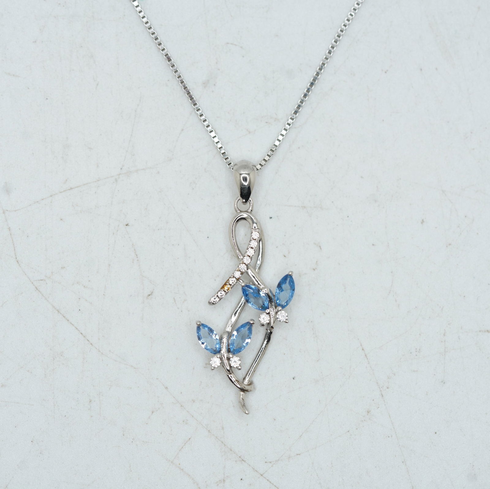 .925 Sterling Silver Blue Topaz With CZ Pendant Necklace on .925 Sterling 18 Inch Chain: CARTIER Cuff Links Gold Tone with Enameling , 1 1/8 in. x 3/4 in. ; pendant 1 1/4 in. x 3/4 in.