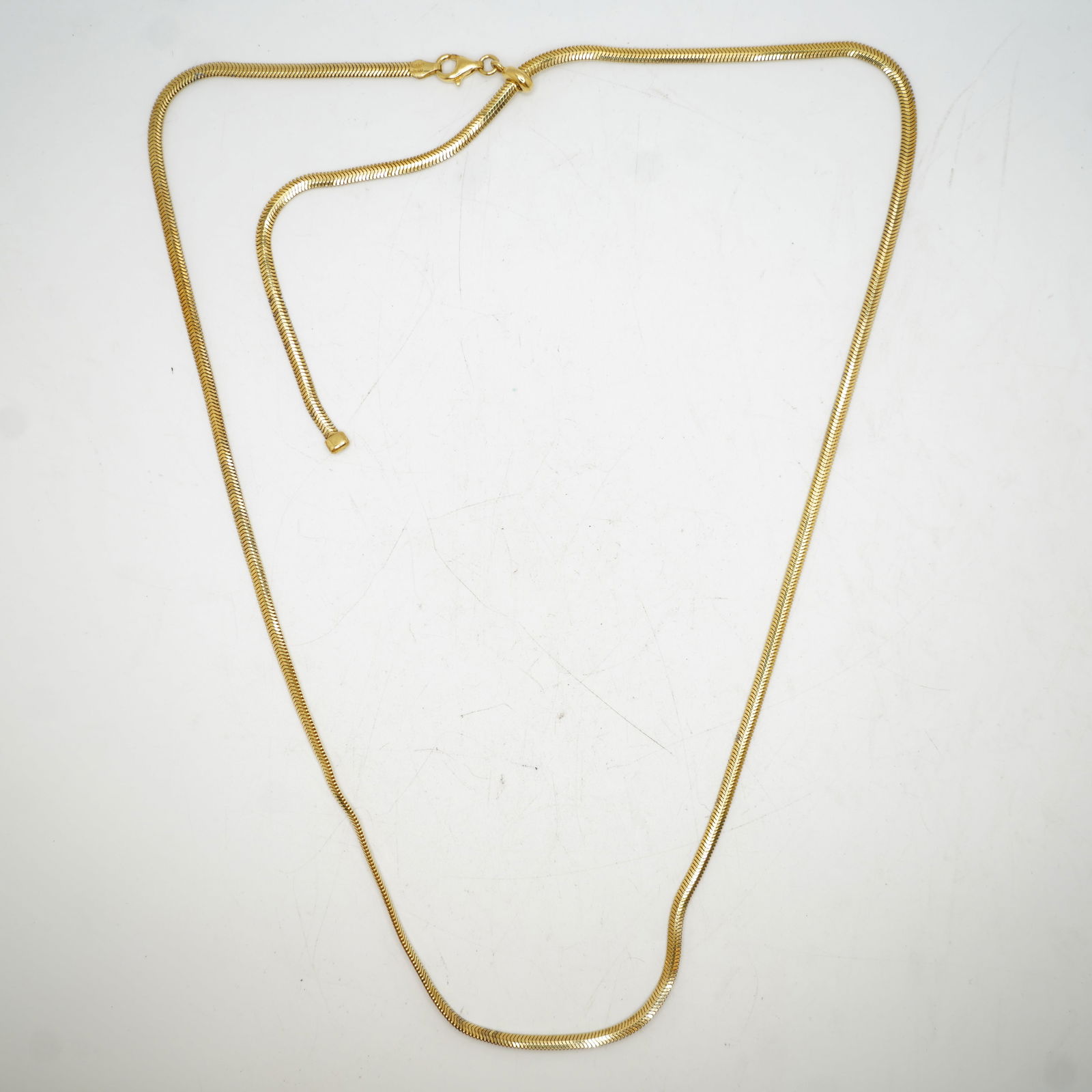 15.68 Grams .925 Sterling Silver Vermeil Snake Slider Chain 30 Inches Length x 1/8 in. (1 of 10)