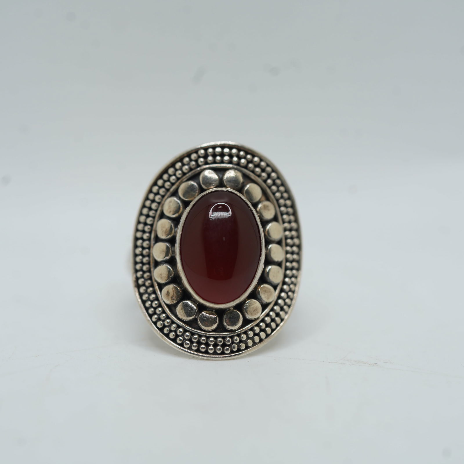 ATI .925 Sterling Silver With Amber Stone Ring Size 7.5 , 7/8 in. x 7/8 in. (1 of 9)