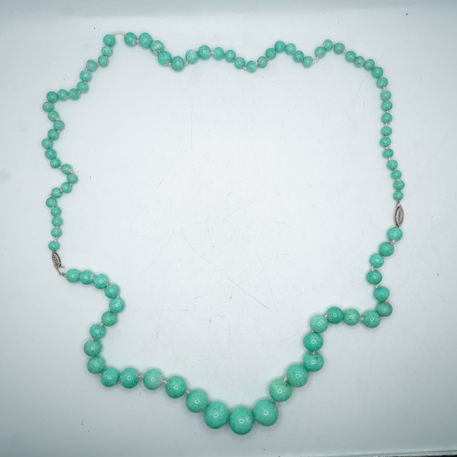 Amozonite Beaded Necklace 35", Clasps 124K Gold, 2 Strands Together But Can Be Separated (1 of 10)