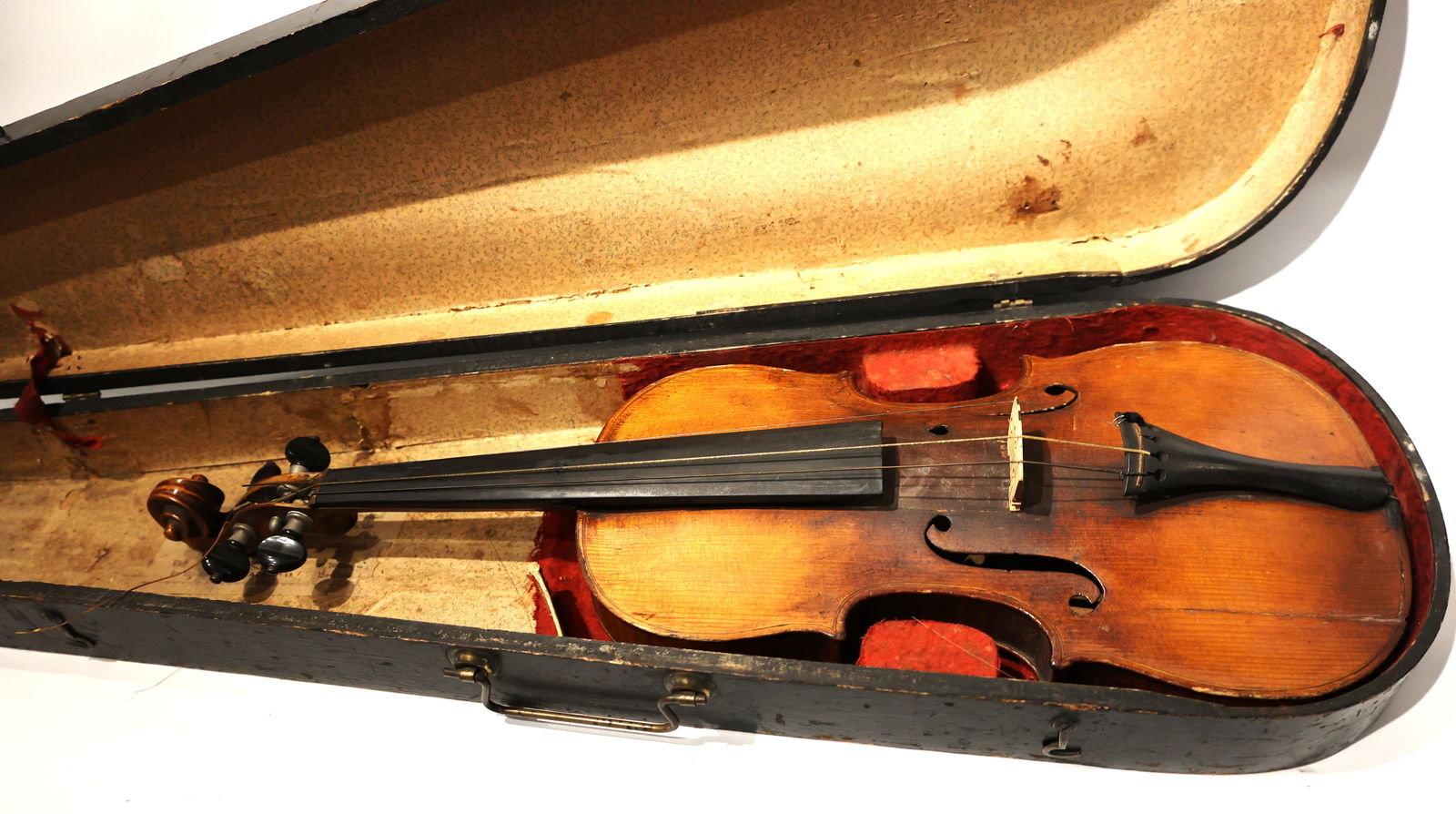 Antique Violin, HOPF , Wood Casket Case Has Label: GSB (1 of 13)