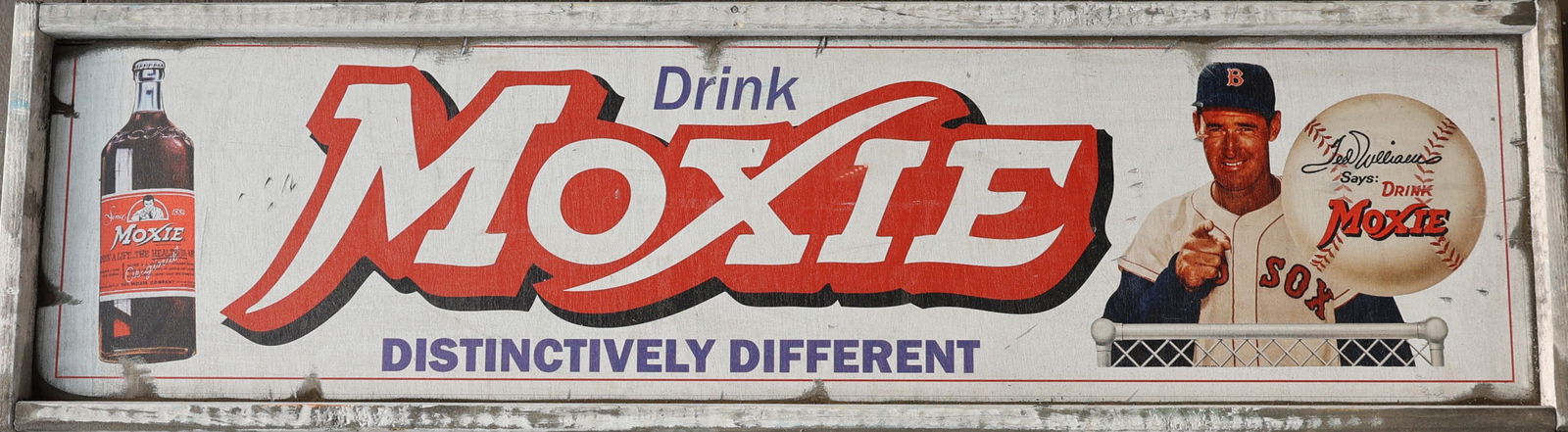 Novelty Wood Printed Sign MOXIE with Baseball Player Joe Williams, 37.5 inches x 10.5 inches: Novelty Wood Printed Sign MOXIE with Baseball Player Joe Williams, 37.5 inches x 10.5 inches