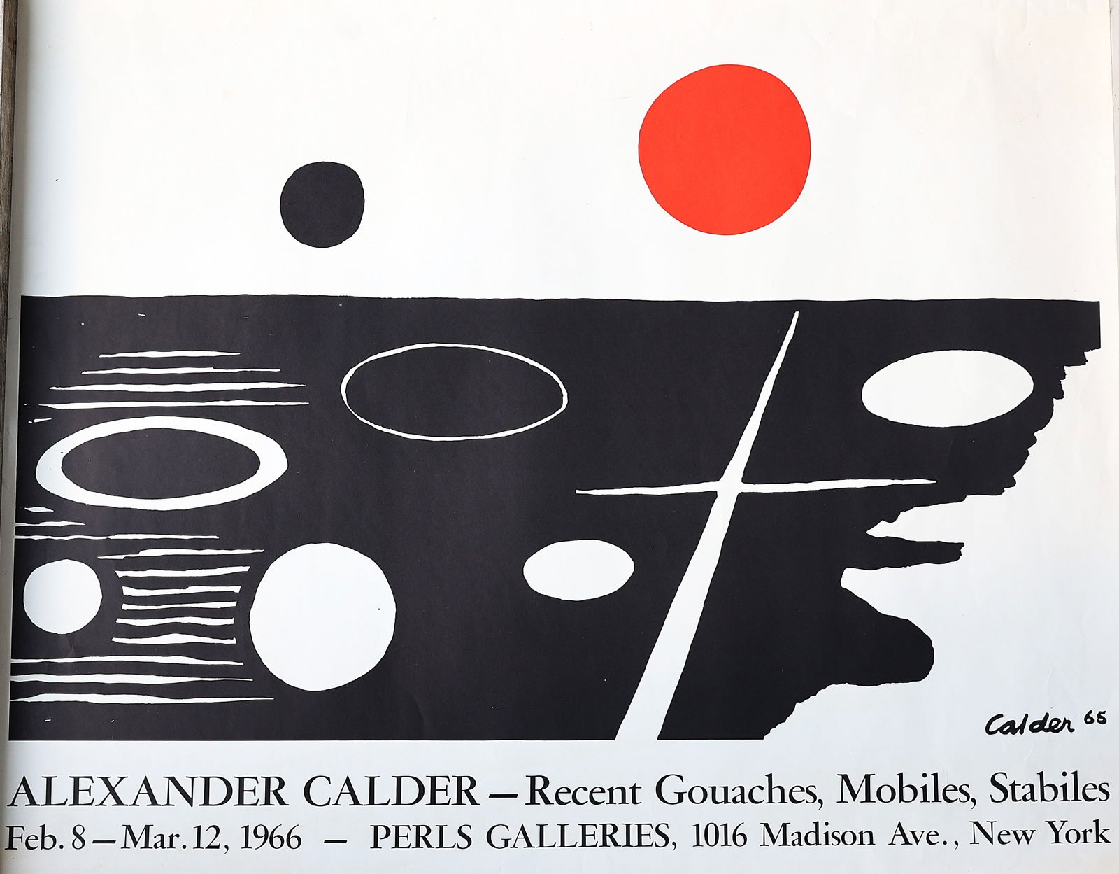 1966 Alexander Calder Exhibit Poster Perls Galleries Recent Gouches Mobiles Stabiles (1 of 4)