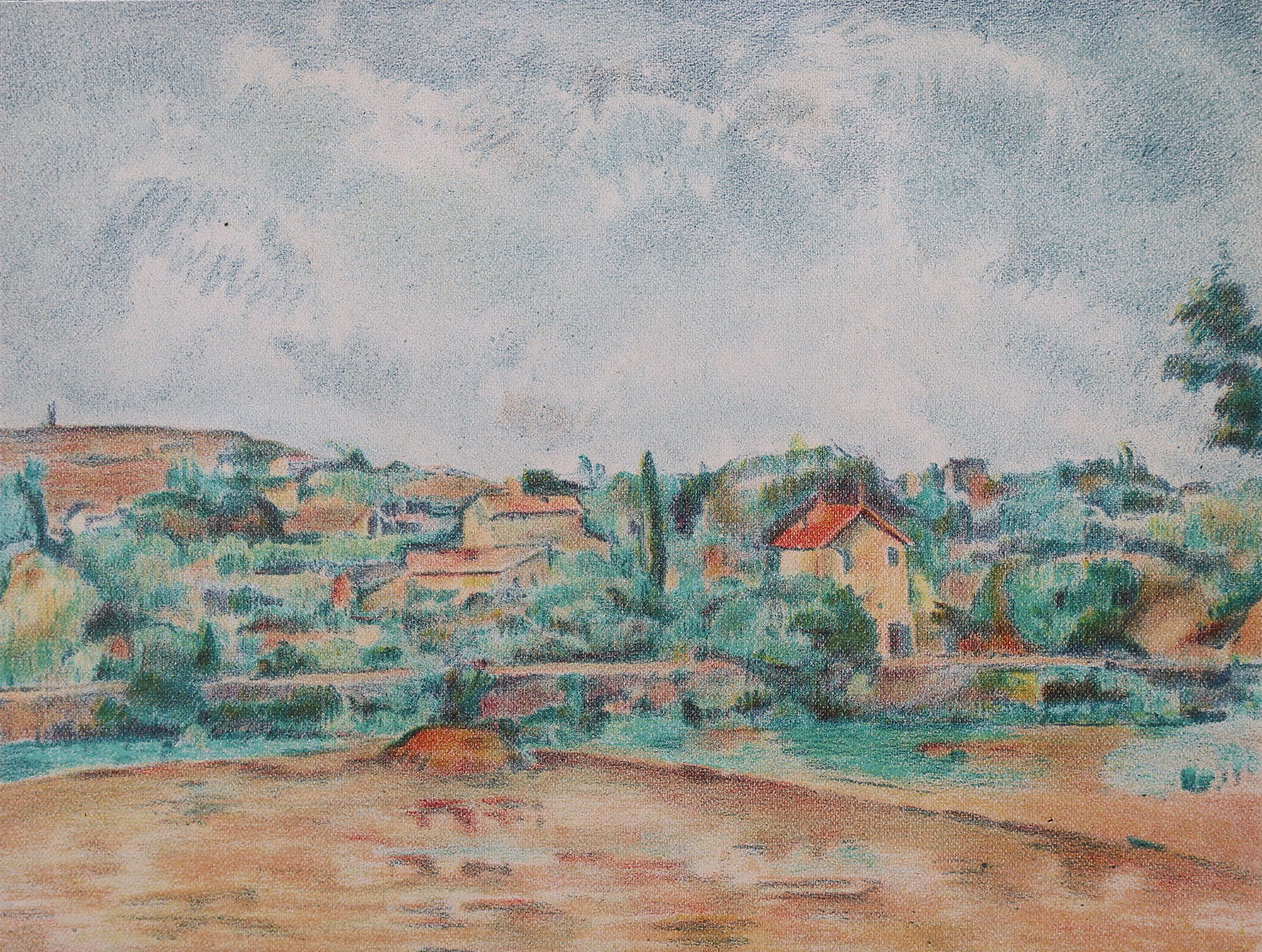 PAUL CEZZANE [French 1839-1906] "Les Terres Rouges" with COA, Offset Lithograph printed in Colors (1 of 5)