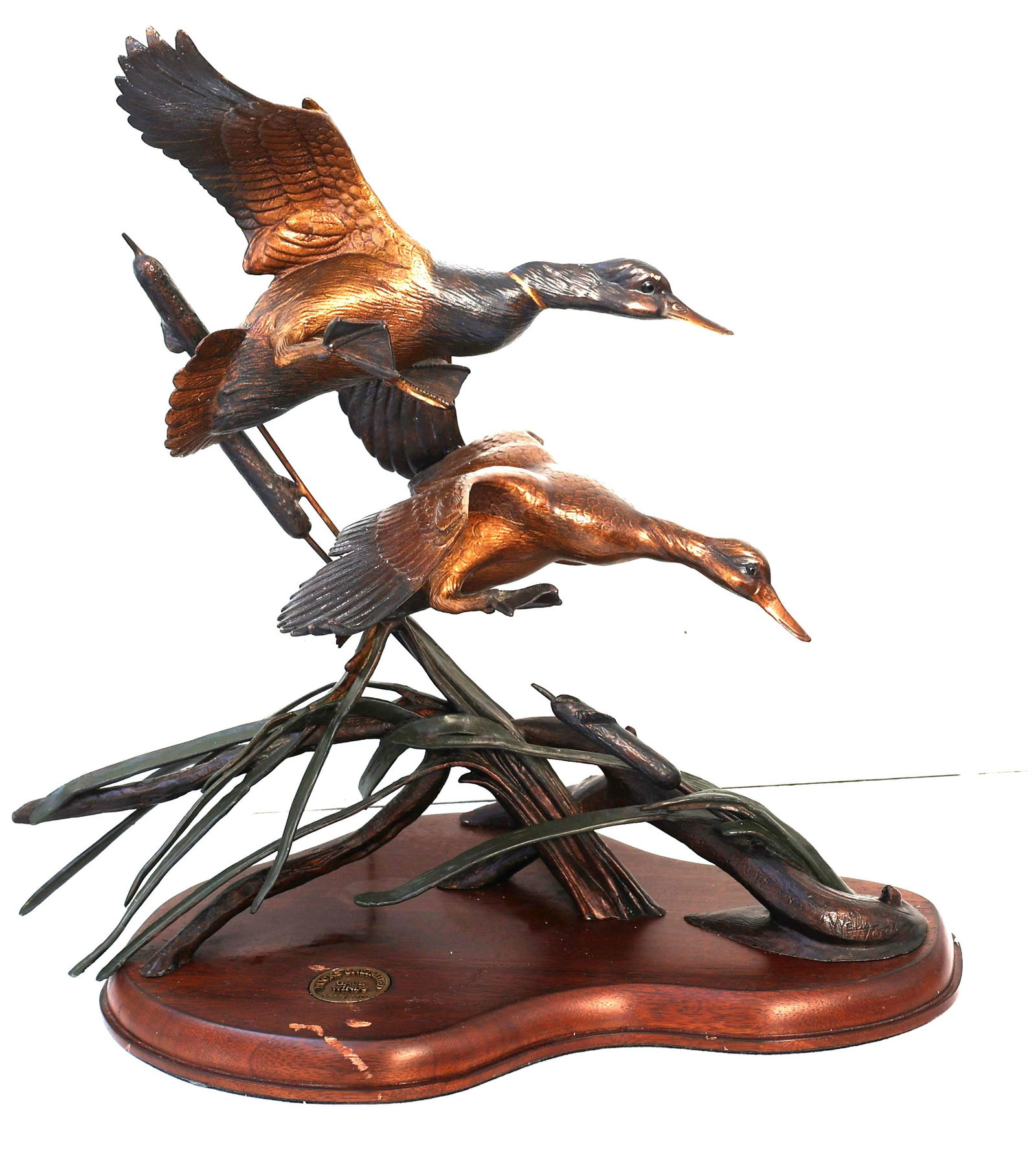 Bronze Mallard Ducks by Ronnie Wells For Ducks Unlimited "Gale Winds" #3236/5500 (1 of 7)