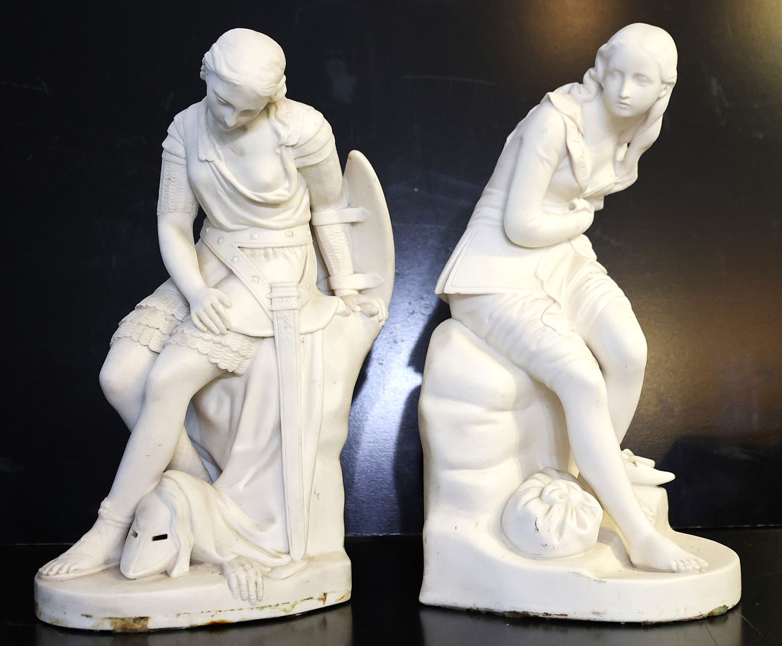 John Bell 1848, Pair Minton Parian Figures "Dorothea" and "Clorinda", , Both Signed (1 of 10)