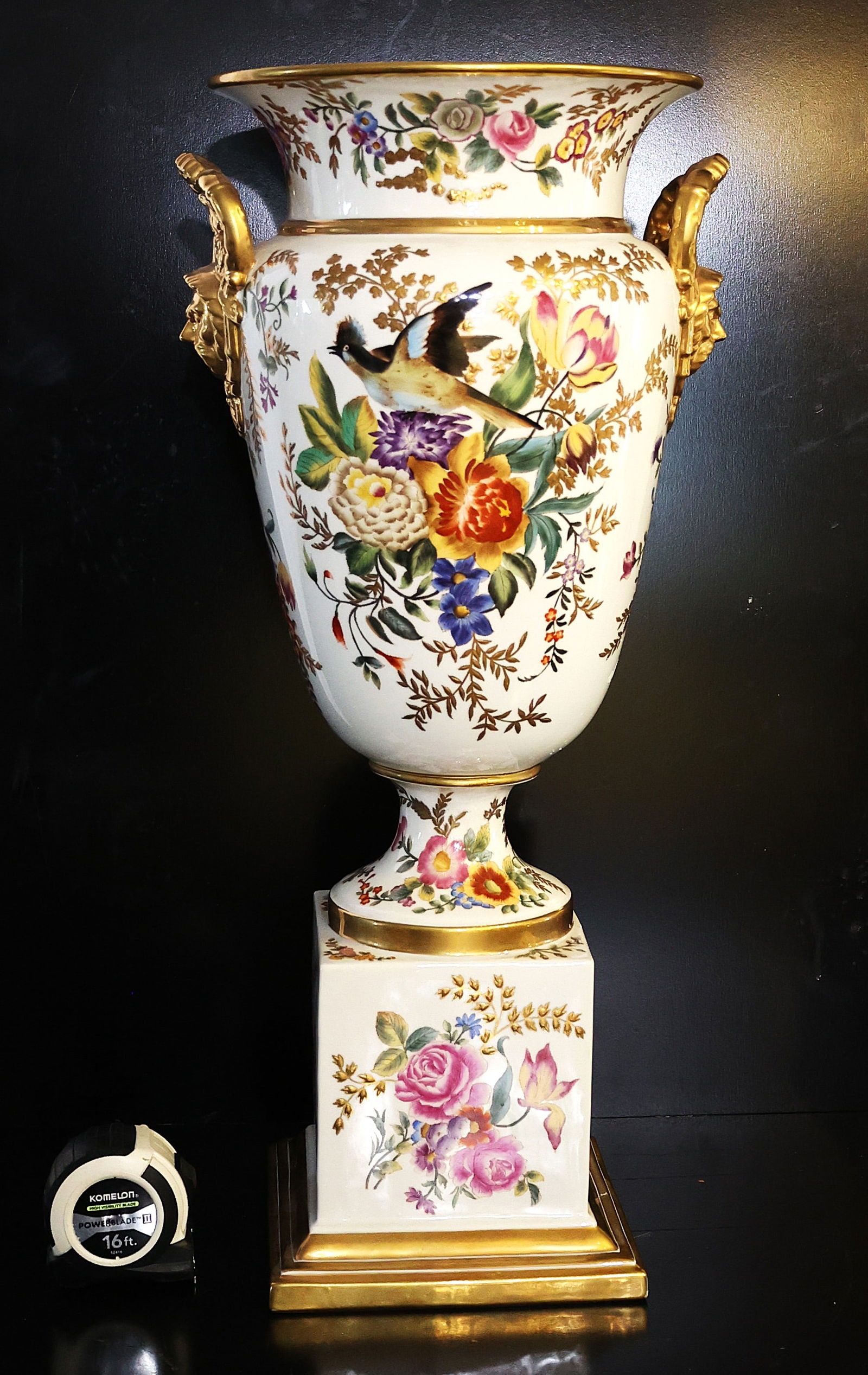 Chelsea House 23.75 inches Tall Fine Porcelain Urn Vase With Flowers and Birds (1 of 13)