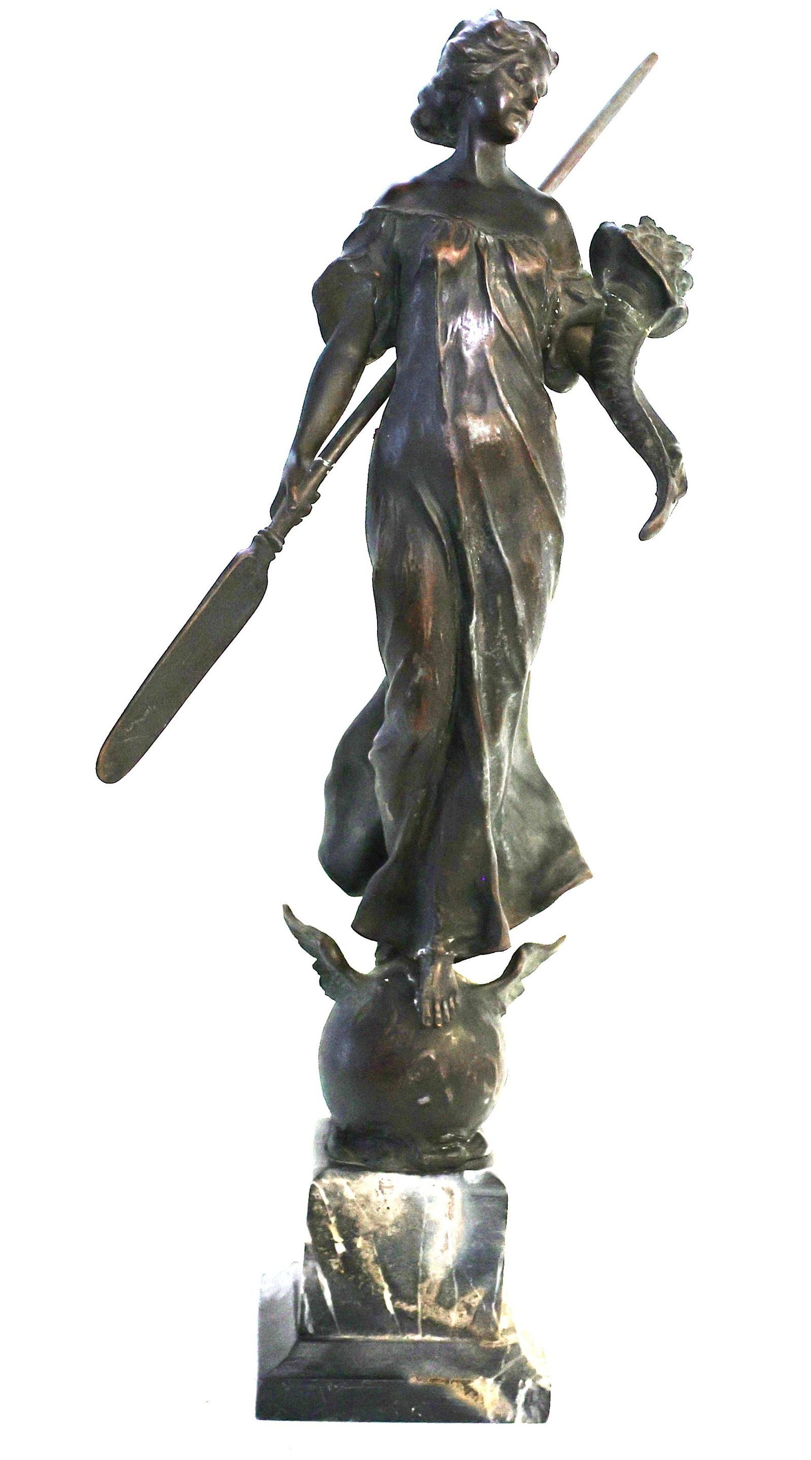 Bronze sculpture, typically titled Aurore (Aurora) or the Goddess of Peace, Signed Ruff [Andor Ruff] (1 of 8)