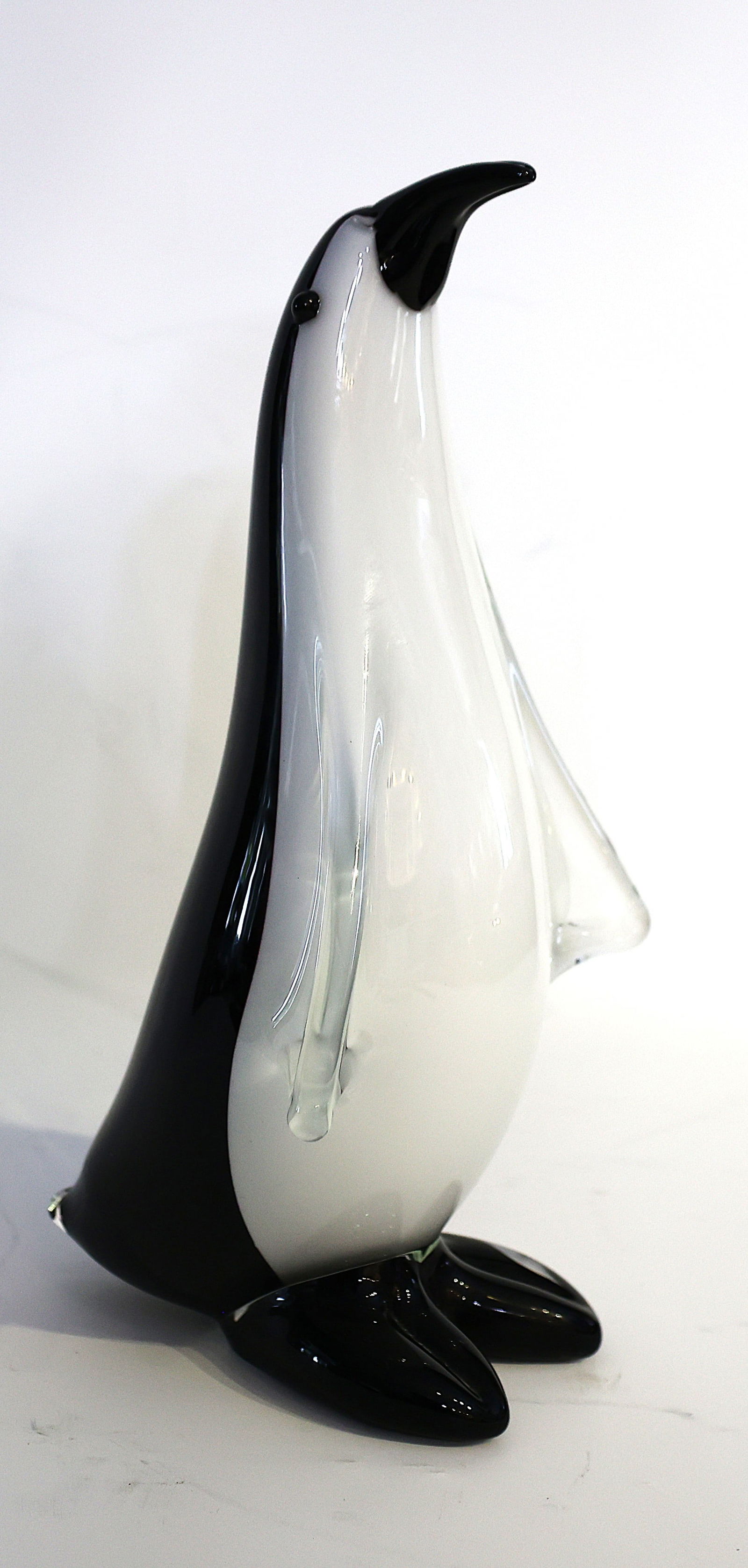 Vintage Murano Art Glass Black and White Penguin Figurine Stsatue 11 1/2 inches height (1 of 9)