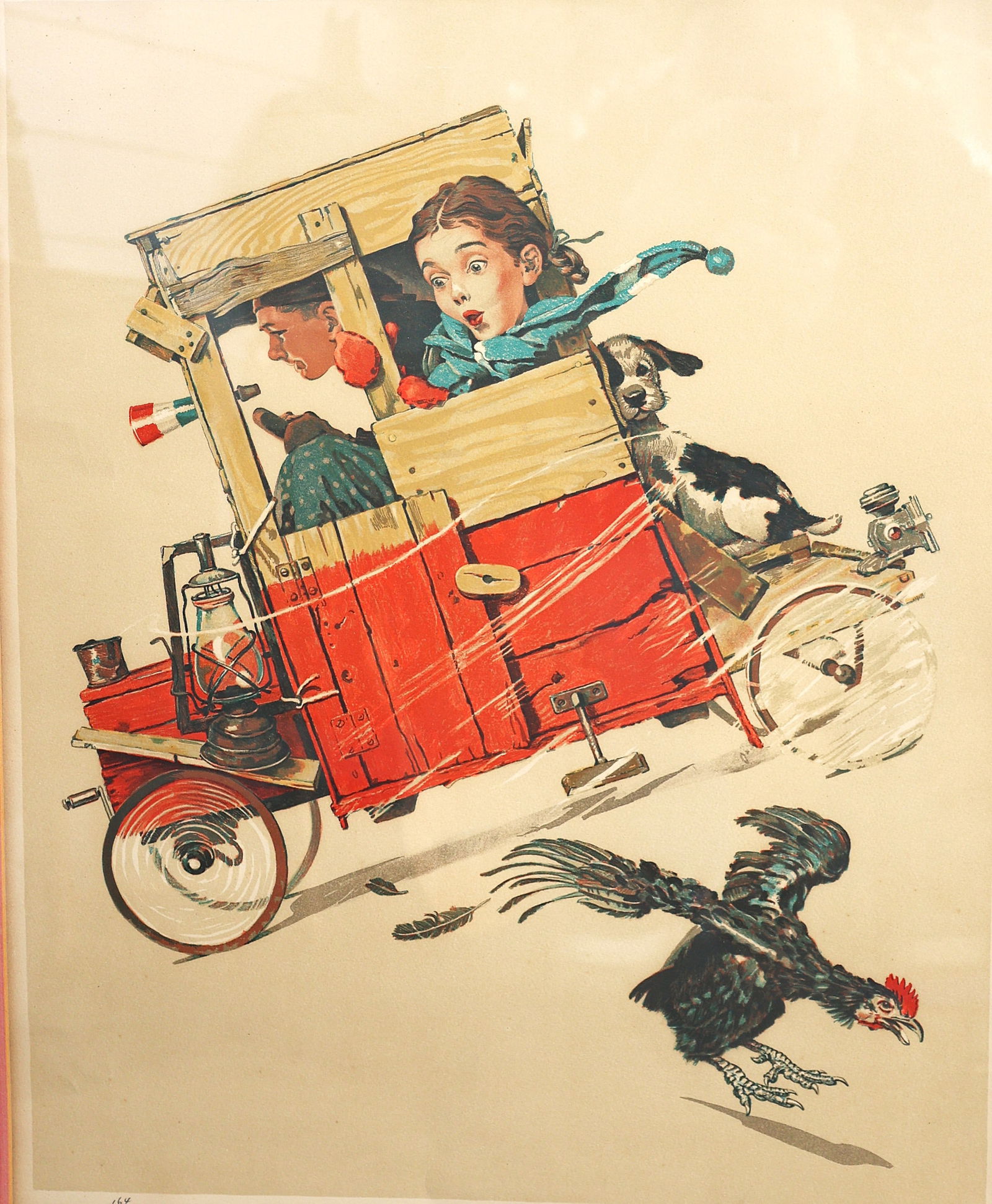 Norman Rockwell #164/200, "Soap Box Racer" Lithograpgh Pencil Signed and Numbered, Framed (1 of 6)