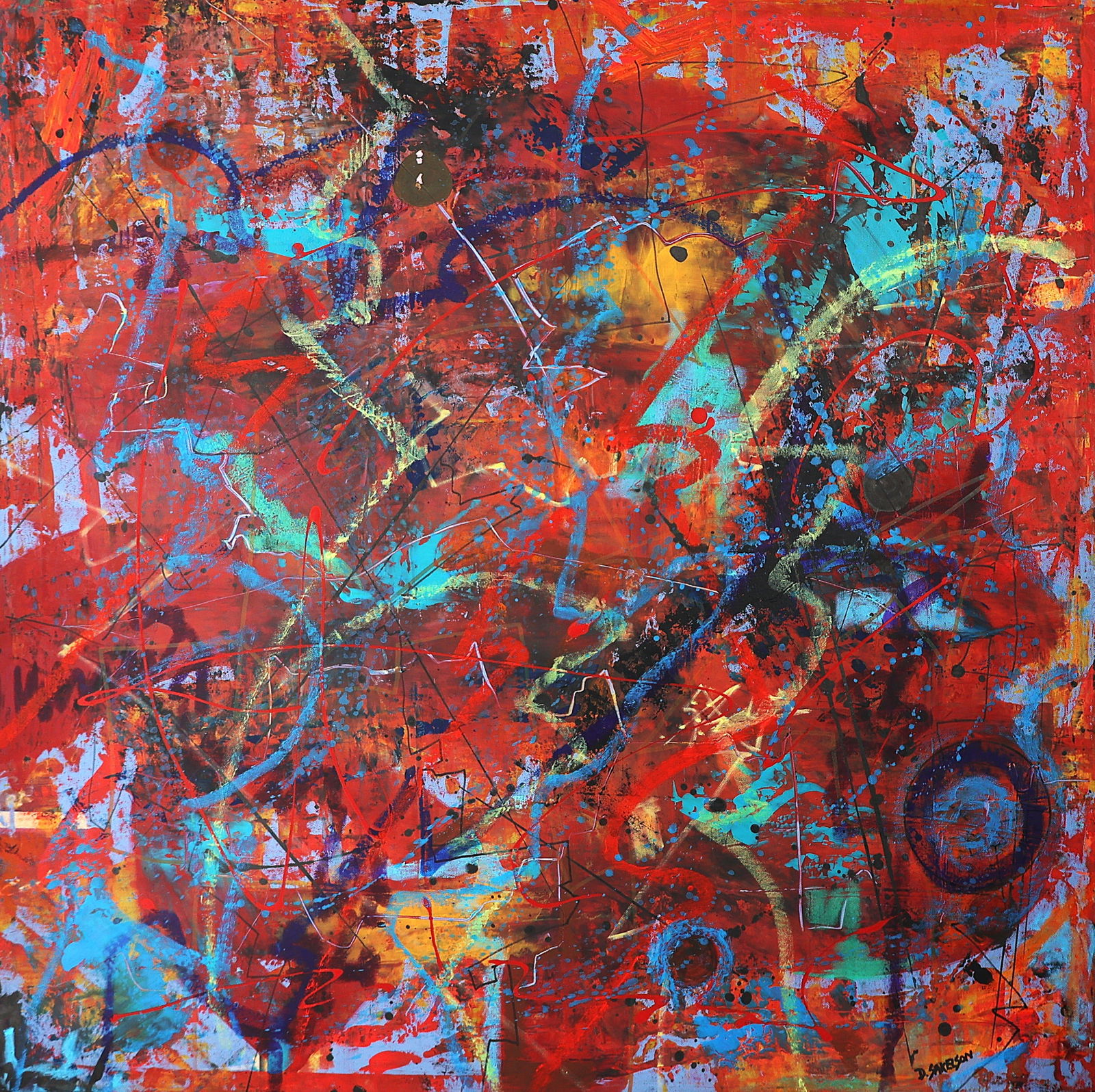 Dennis Sakelson, 20th C. American, Abstract Expressionist Oil on Canvas Painting, Signed (1 of 6)