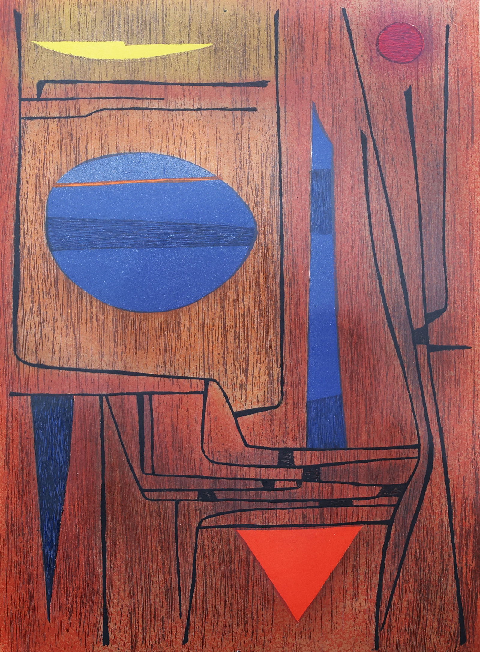 Gustave Singier 1958 #53/100 Abstract Lithograph Framed and Gallery Label (1 of 6)