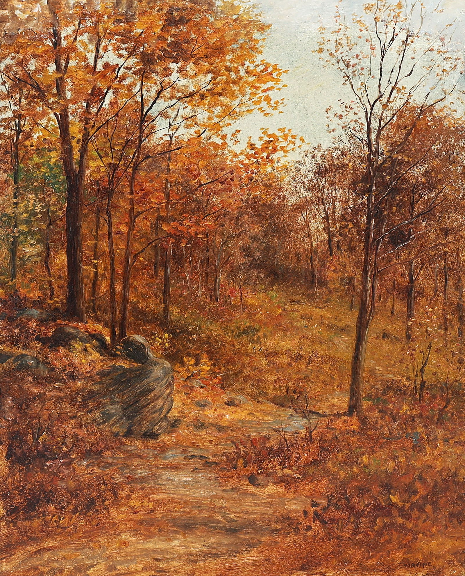 Wilson Henry Irvine, Oil on Canvas Painting, Autumn Landscape of a Dense Woodland, Signed (1 of 4)