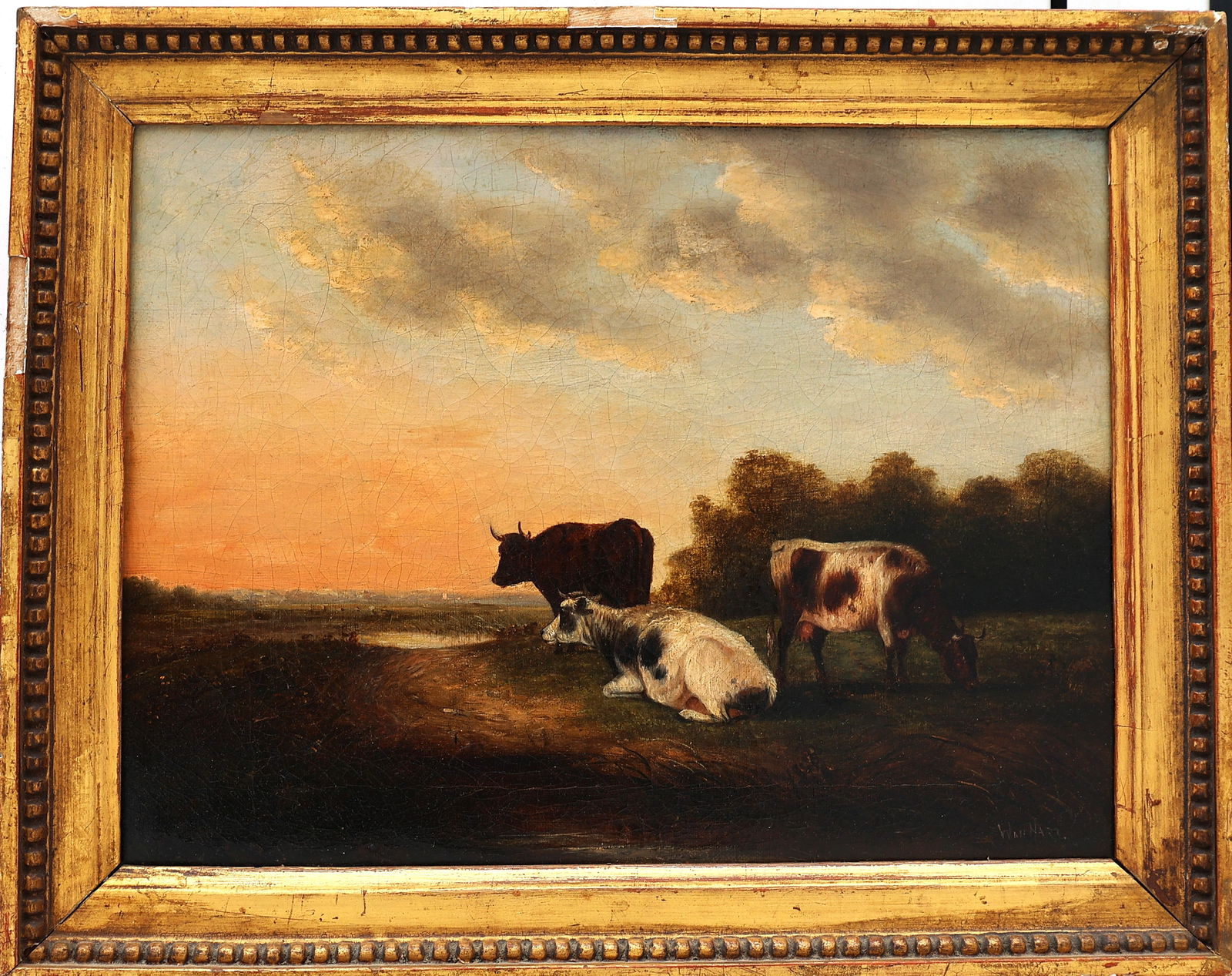 William Hart, 1823-1894, Oil on Canvas, Cows in a Landscape, Signed, Framed (1 of 6)