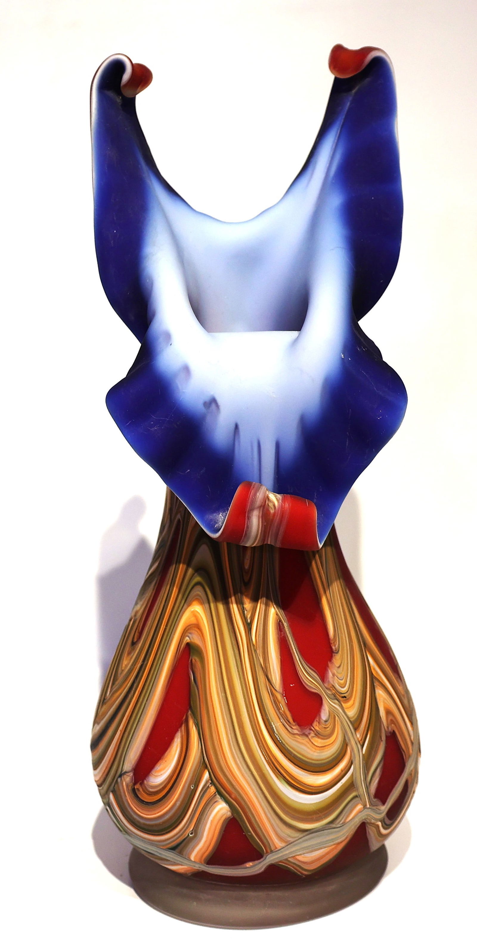 Vintage "Jack in the Pulpit" Style Art Glass Vase Baijan Glass Created by Artist Essie Zareh (1 of 7)