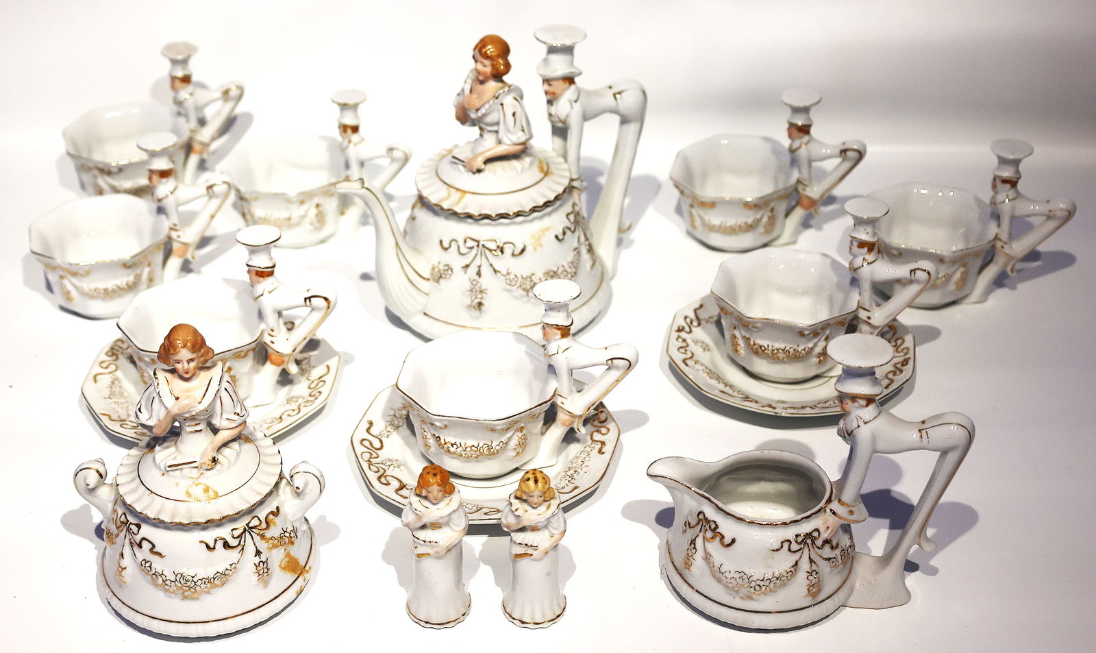Vintage Mepoco Japan Lady & Butler Tea Service - Quirky Butler Handles (1 of 7)