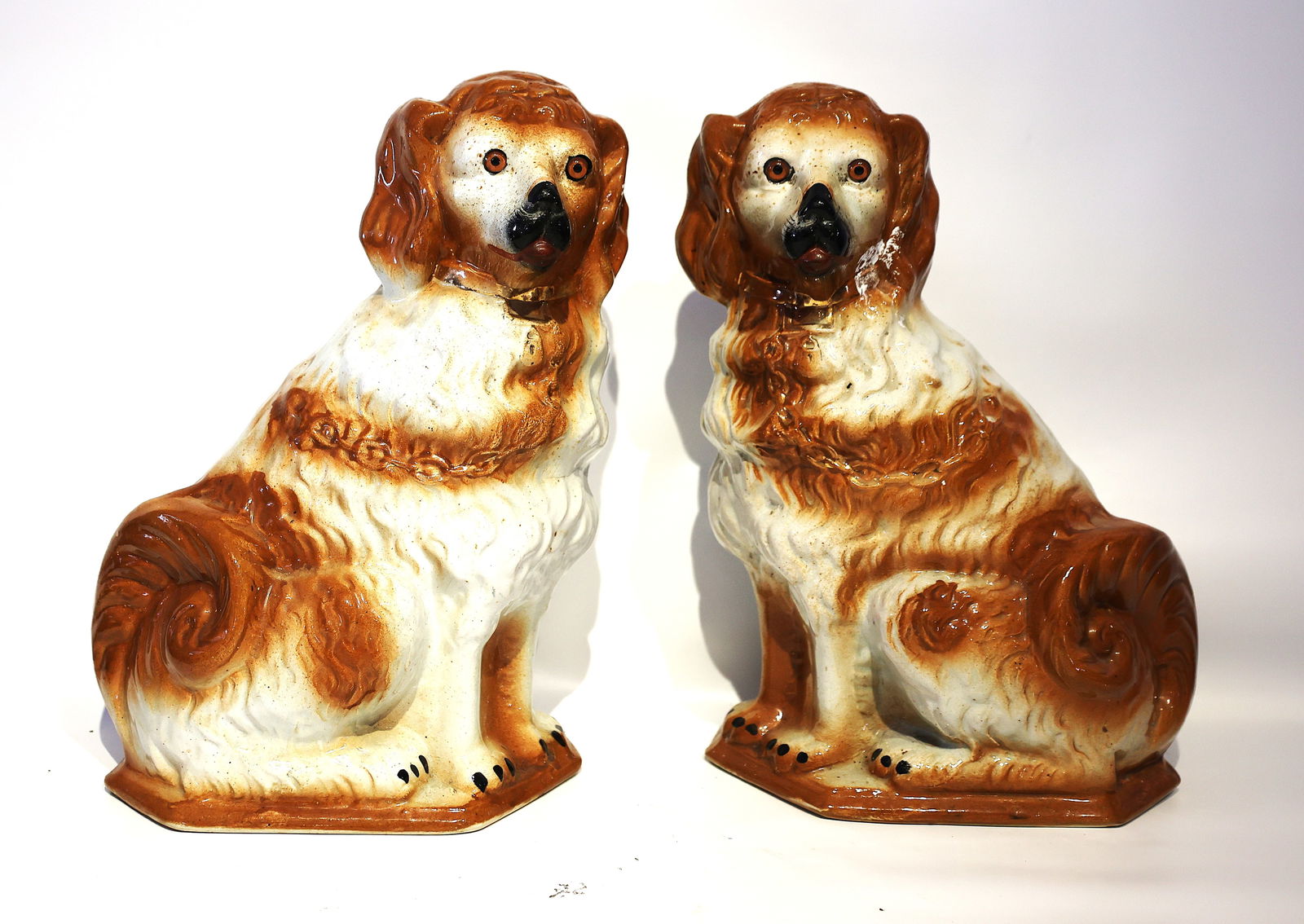 English Staffordshire Dog Figurines, Matched Pairs of Spaniels referred as "Hearth Spaniels" (1 of 5)