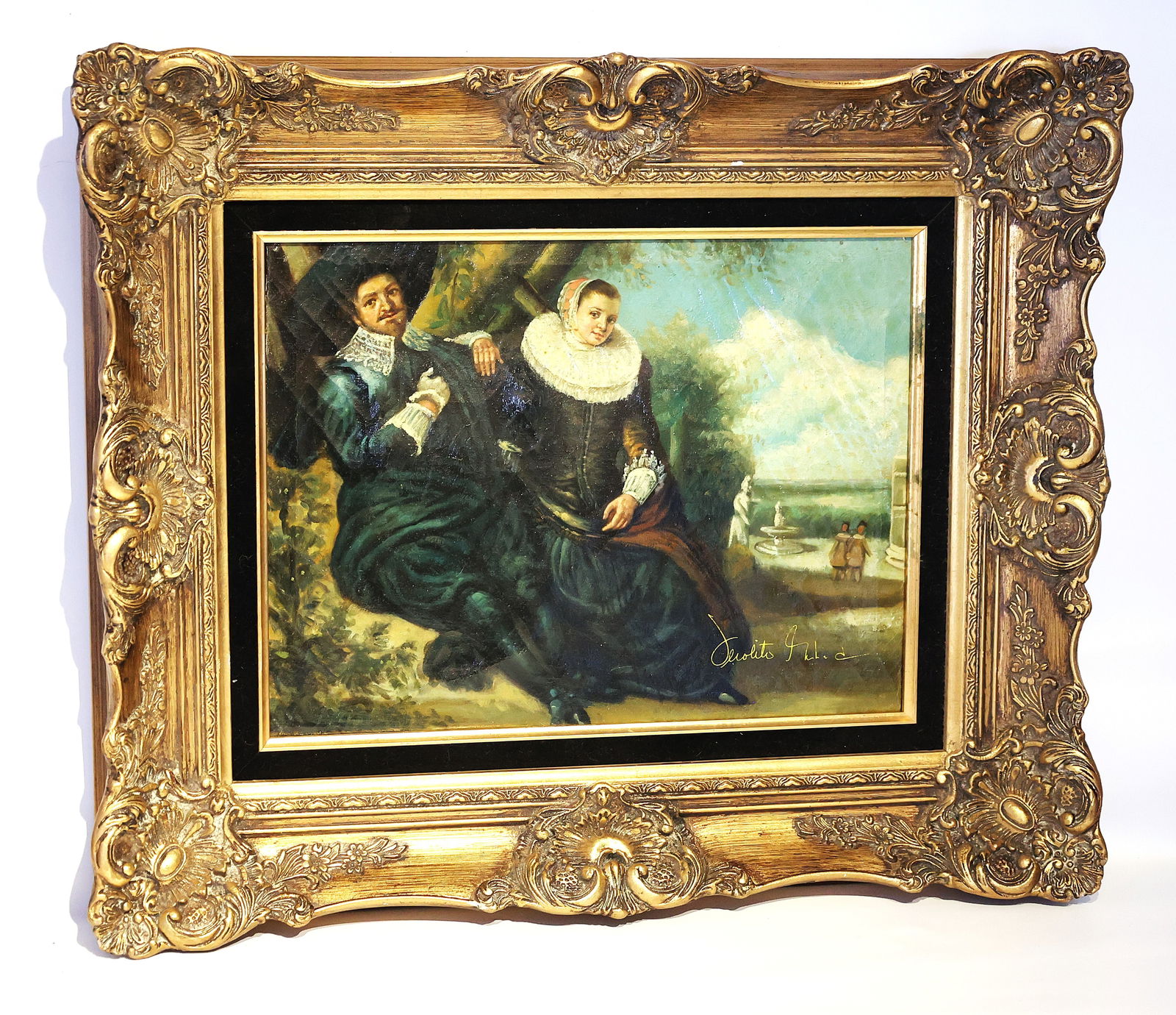 After Frans Hals "Marriage Portrait of Isaac Massa and Beatrix van der Laen" Oil on Canvas Painting (1 of 5)